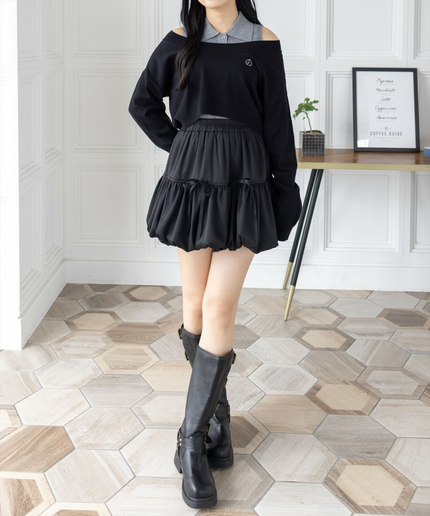 clear≪再入荷≫フロントリボンバルーンミニスカート[CL9459