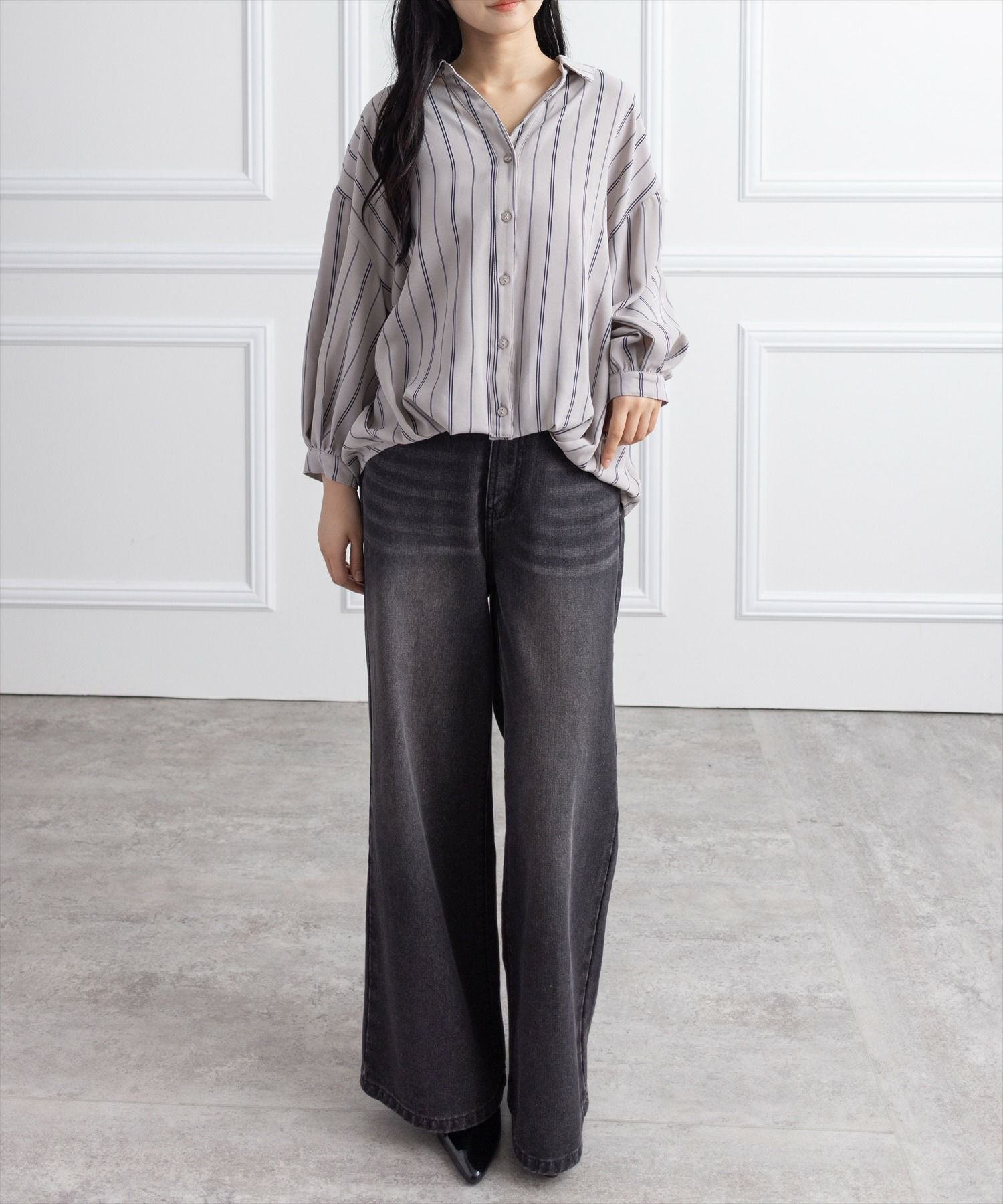 162cm/グレーストライプ着用