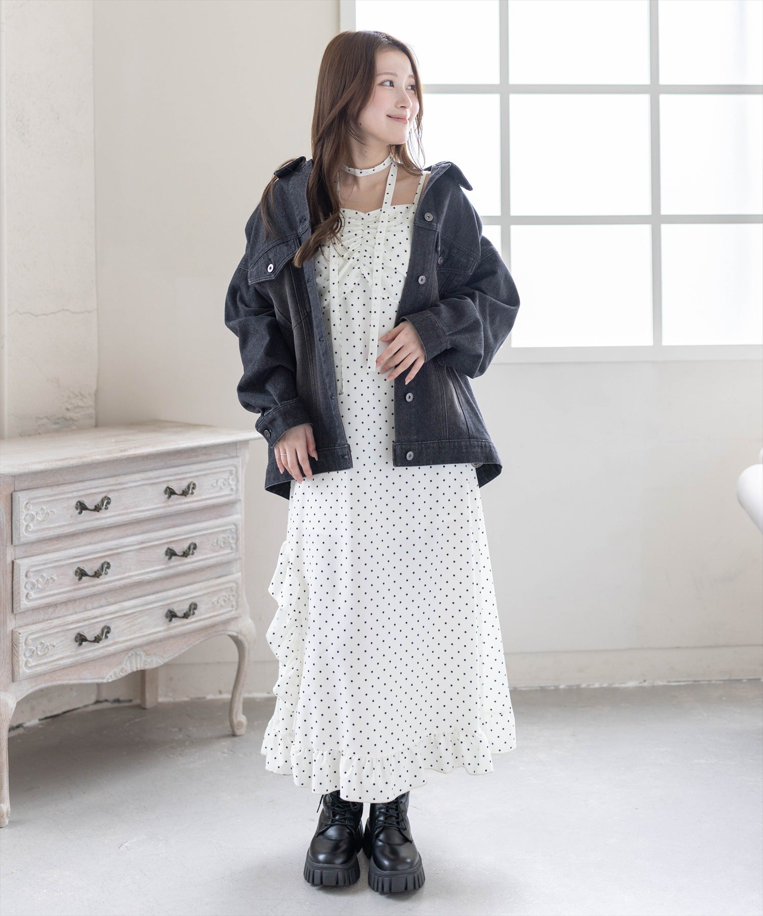 163cm/ブラック着用