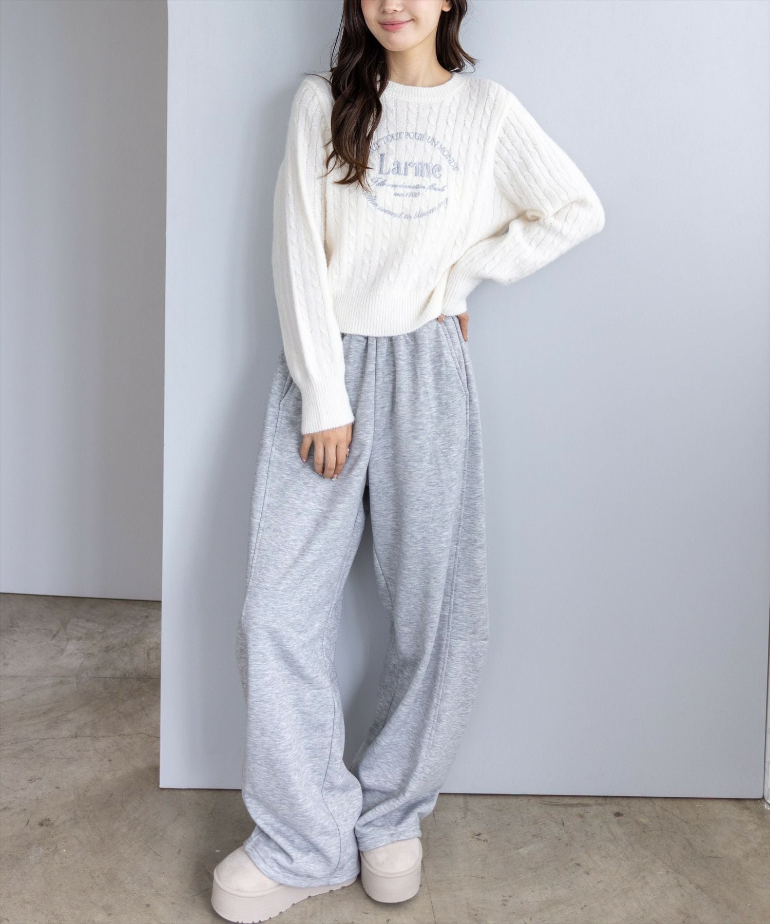 161㎝/杢グレー F着用