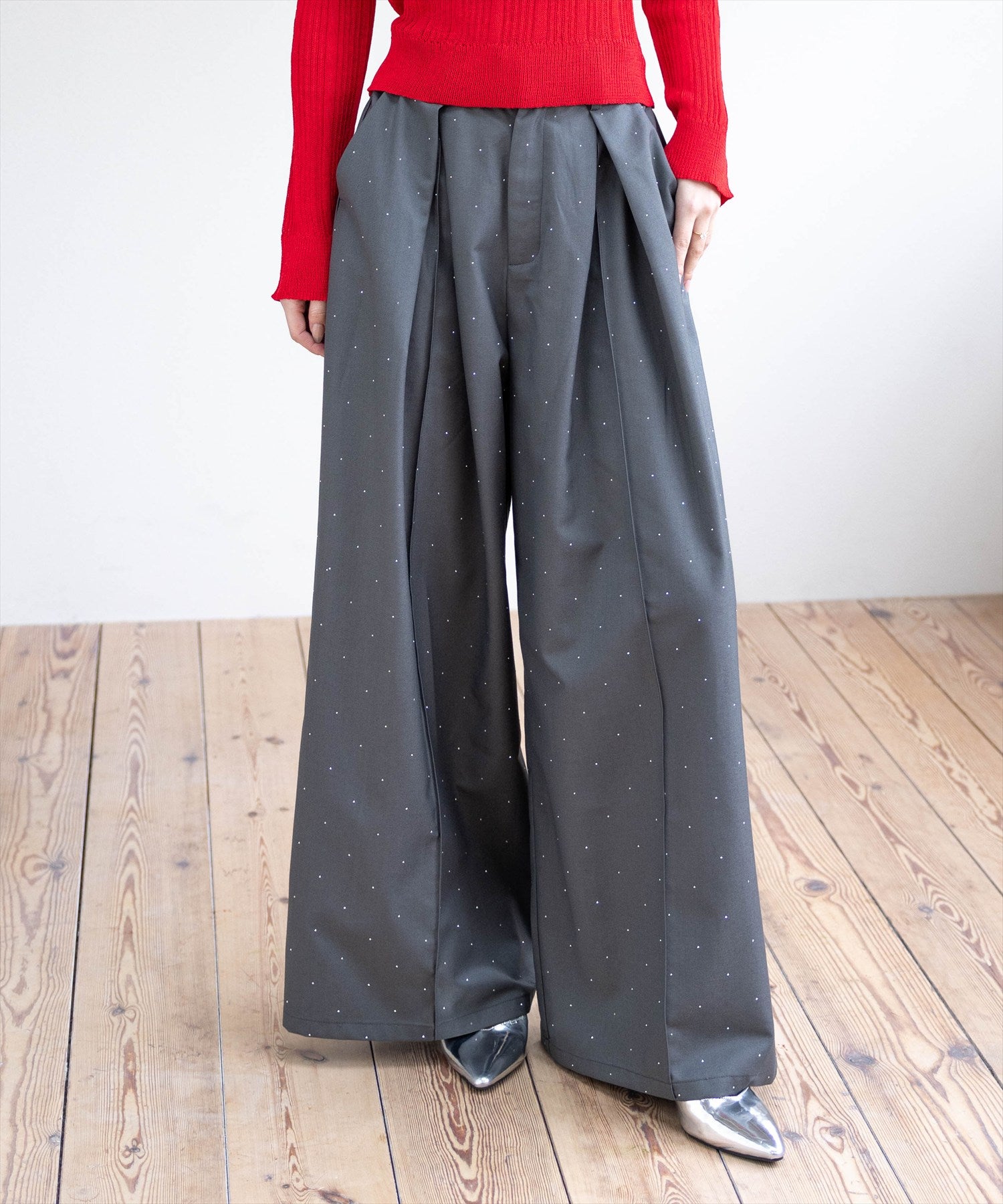 CLEAR BASIC≪再入荷≫タックデザインワイドパンツ(セット可)[CL9467