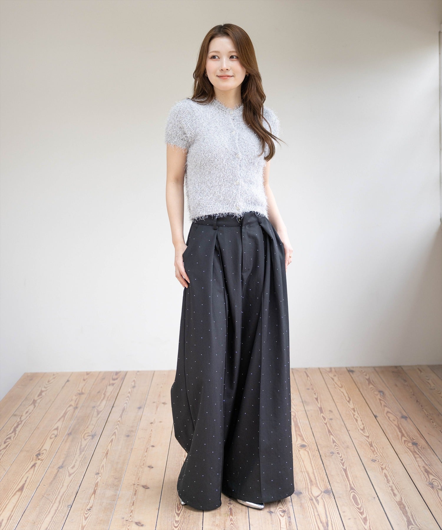CLEAR BASIC≪再入荷≫タックデザインワイドパンツ(セット可)[CL9467