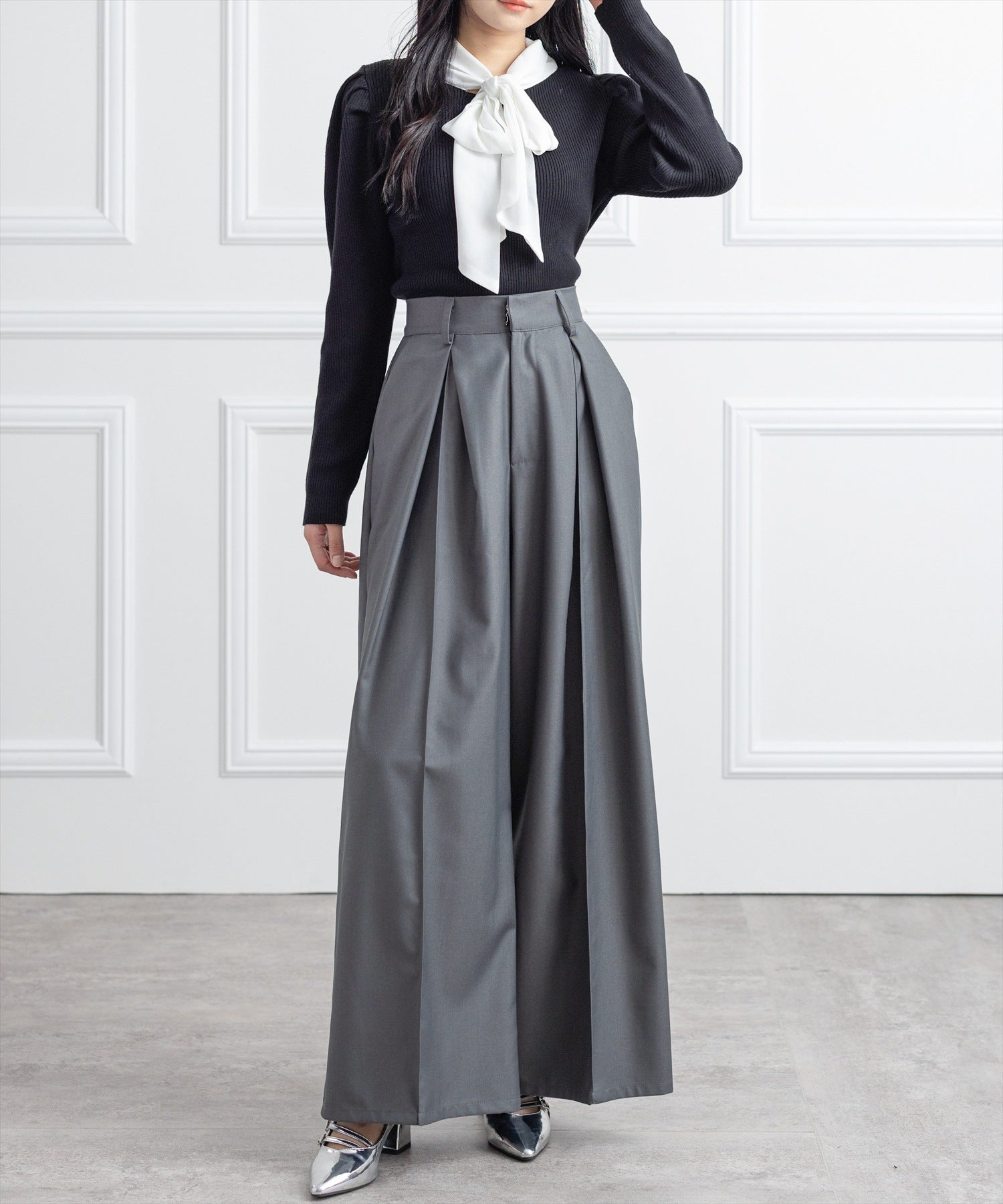 162cm/グレー着用