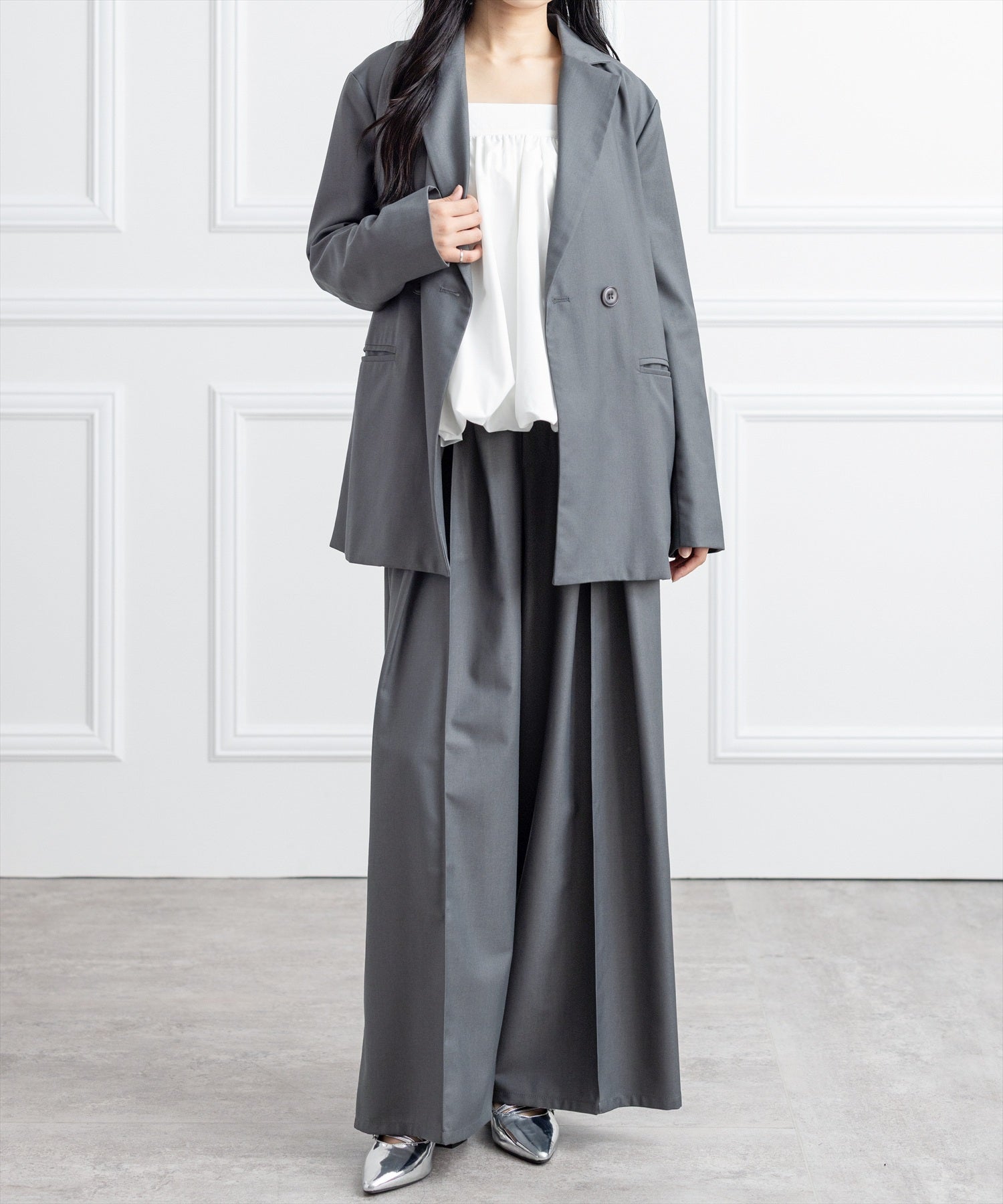 162cm/グレー着用