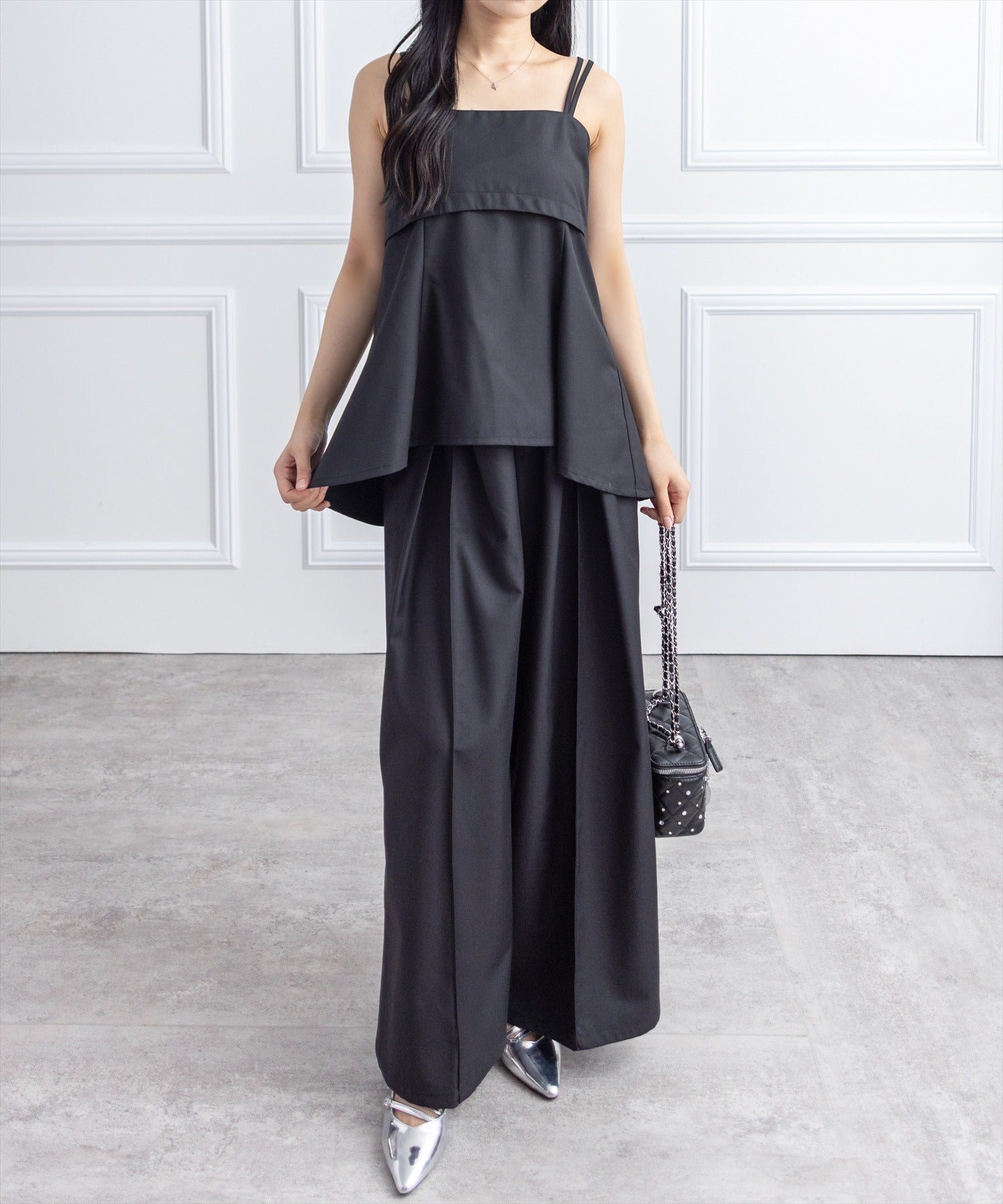 CLEAR BASIC≪再入荷≫タックデザインワイドパンツ(セット可)[CL9467