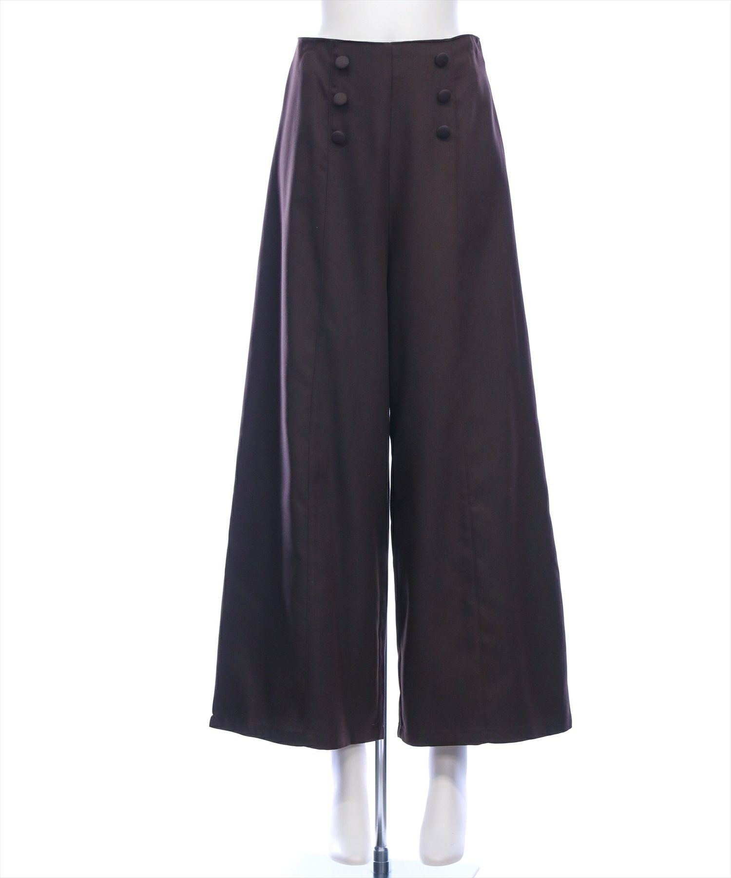 CLEAR BASIC クルミボタンハイウエストワイドパンツ[CL9439