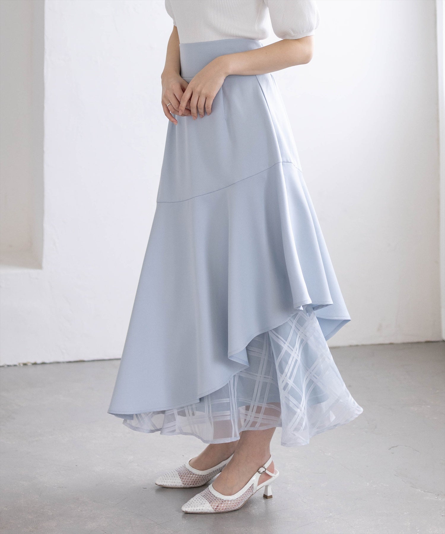 CLEAR BASIC≪新色追加≫シアーチェックドッキングアシンメトリー