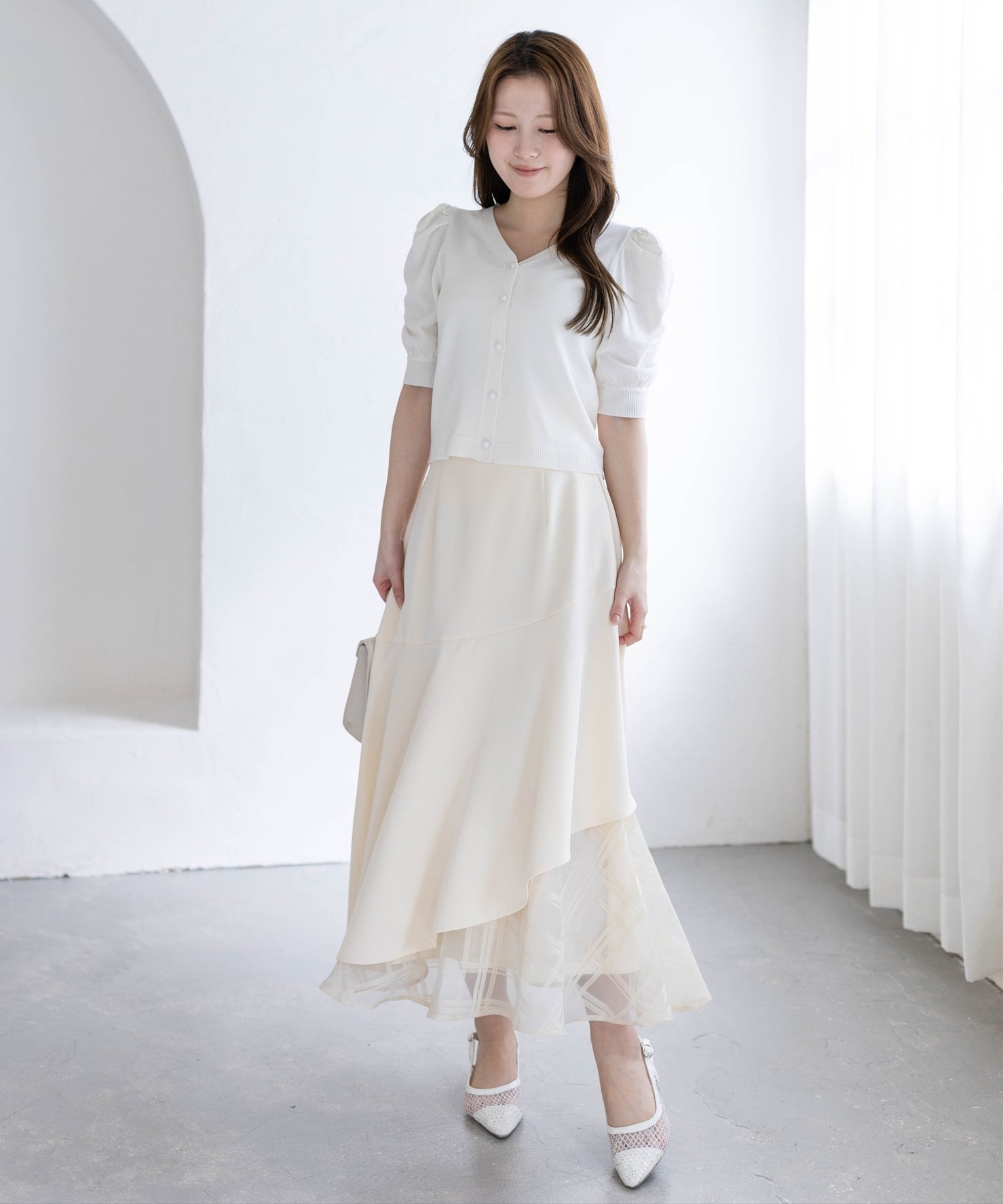 163㎝/アイボリー F着用