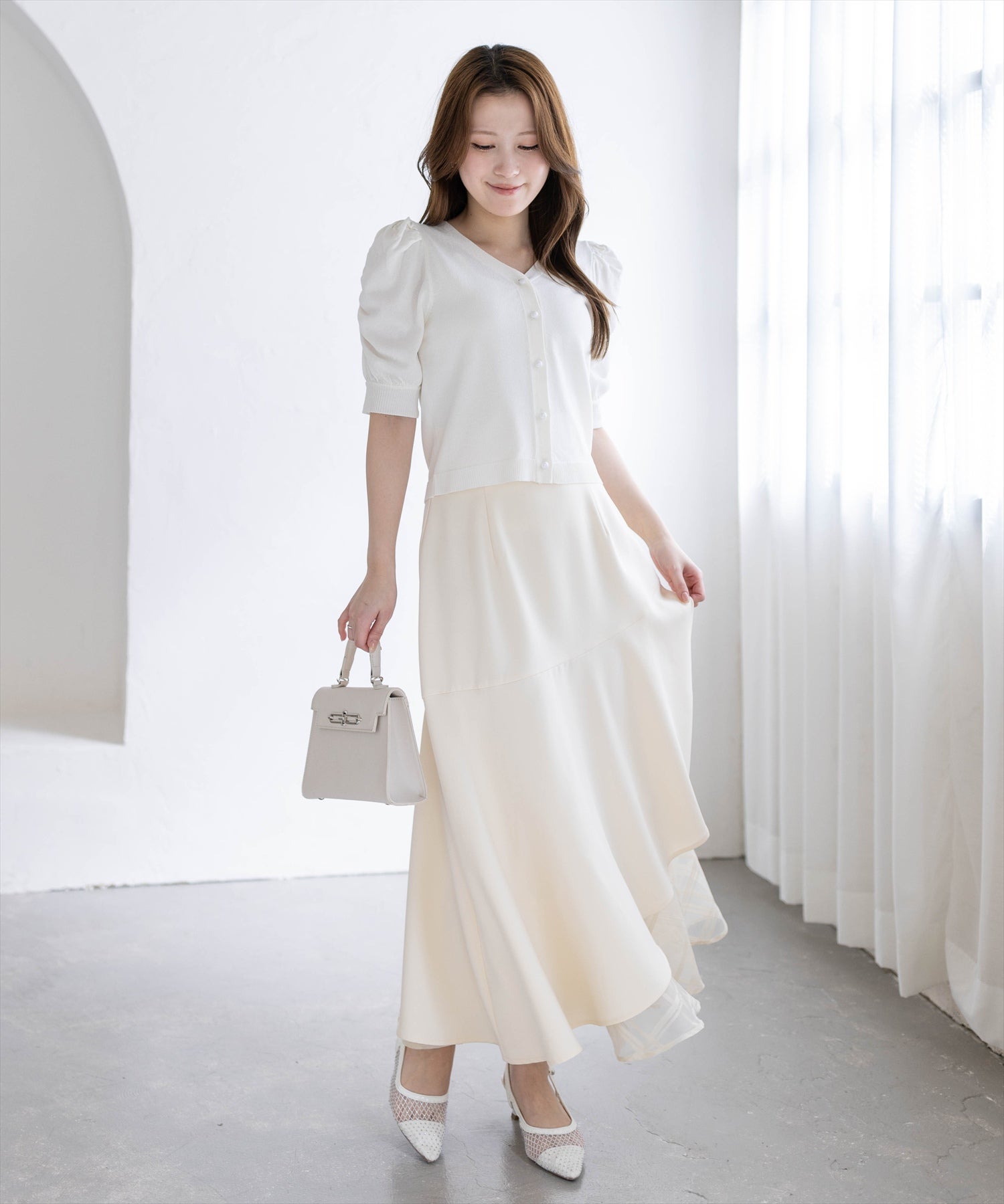 163㎝/アイボリー F着用