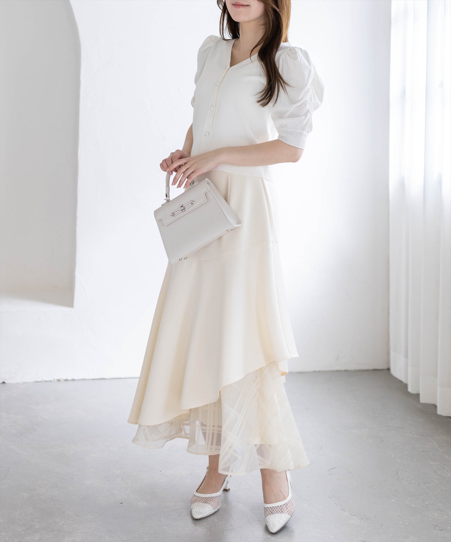 CLEAR BASIC≪新色追加≫シアーチェックドッキングアシンメトリー