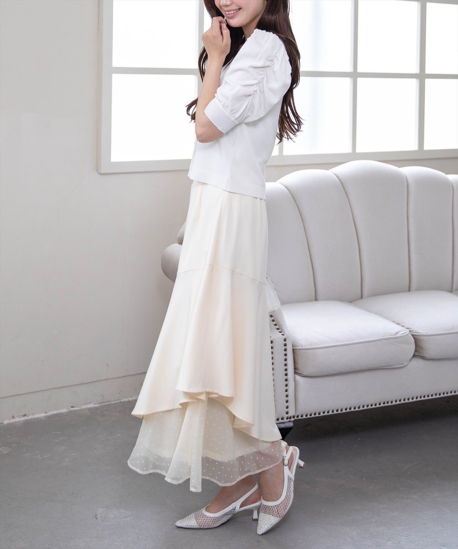 161cm/アイボリー2着用
