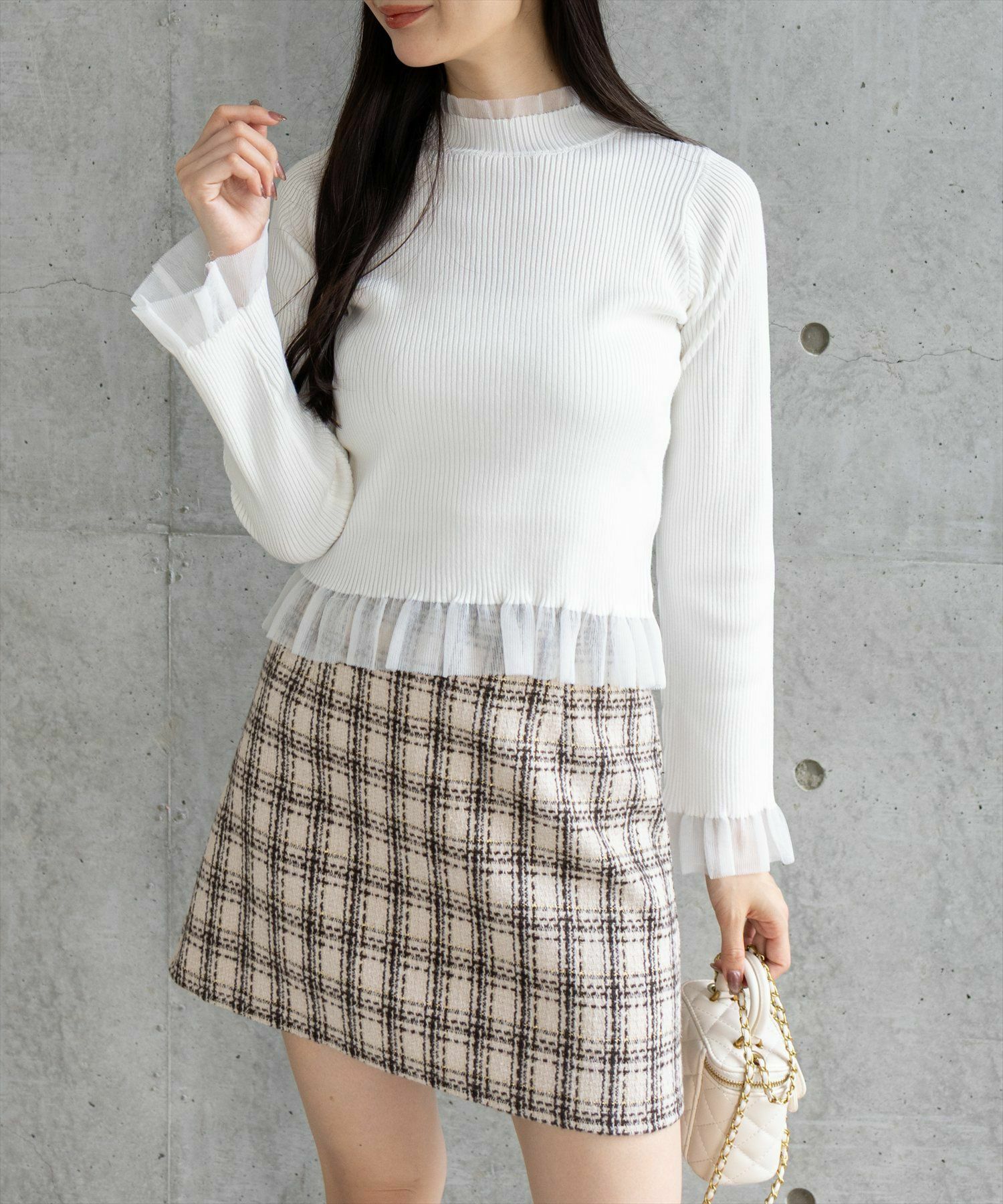 あやりページ clear≪再入荷≫シアーフリルリブニットトップス[CL9187] | レディース