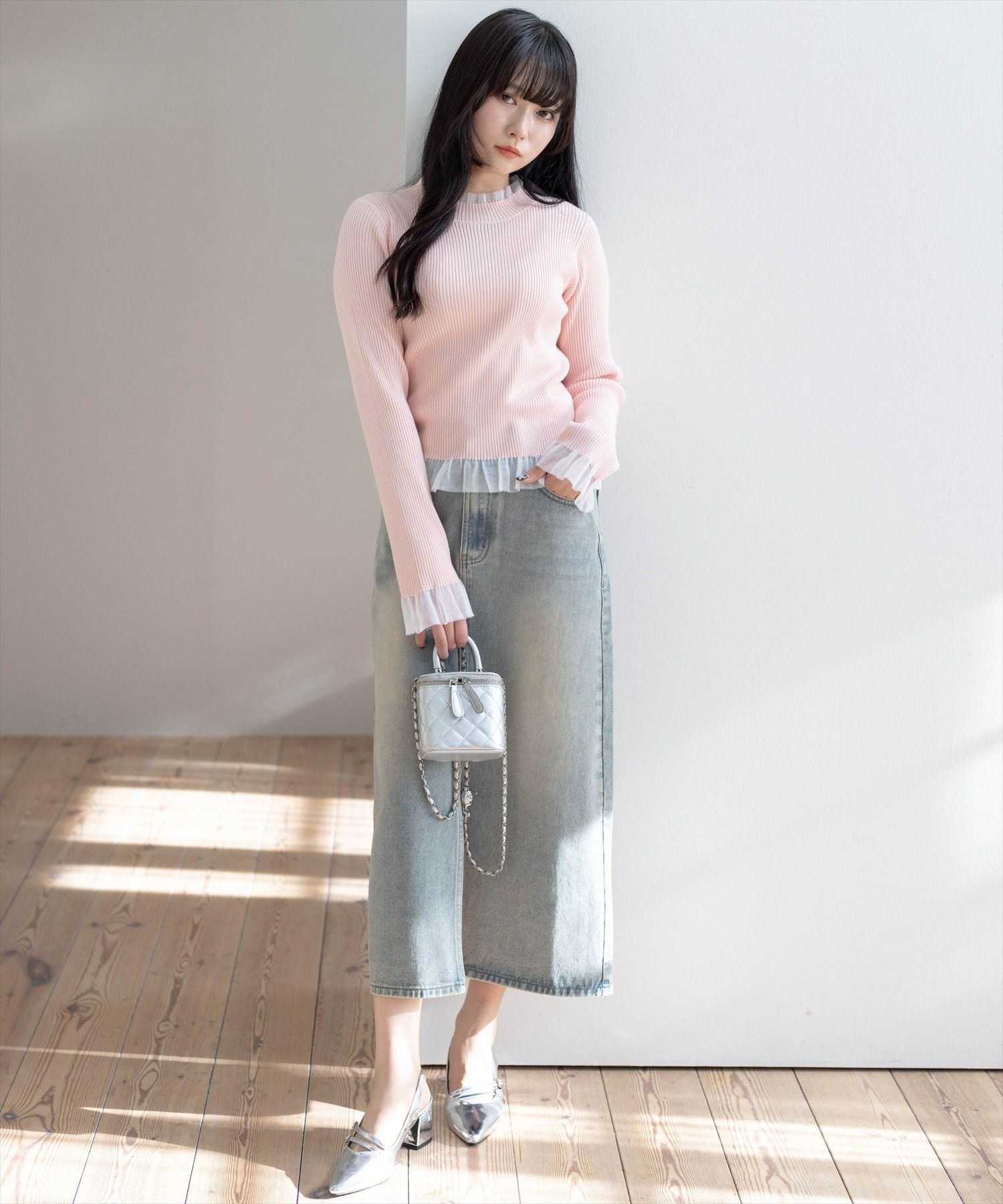clear≪再入荷≫シアーフリルリブニットトップス[CL9187] | レディース