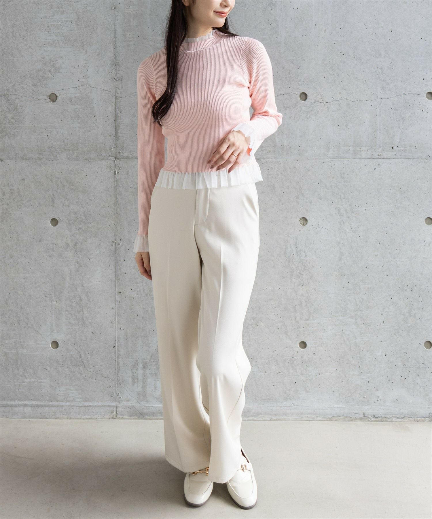 clear≪再入荷≫シアーフリルリブニットトップス[CL9187] | レディース