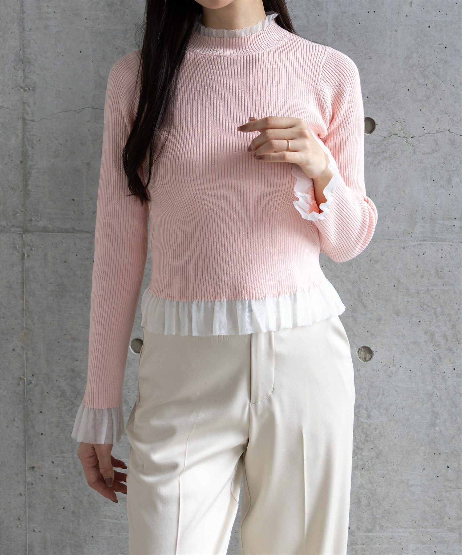 clear≪再入荷≫シアーフリルリブニットトップス[CL9187] | レディース