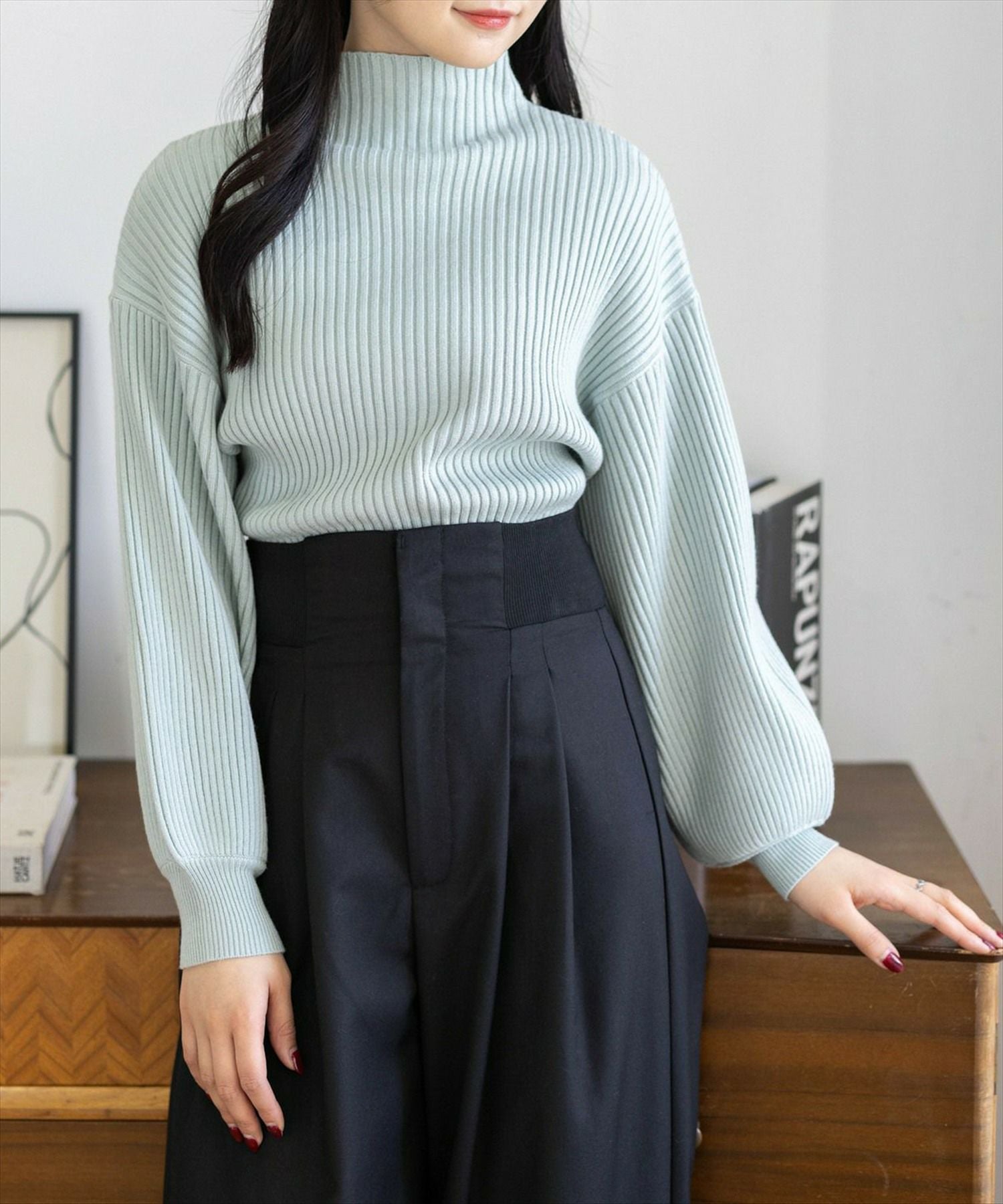 ニット セール】 【8色展開/洗える】ウールカシミヤ ハイネックニット