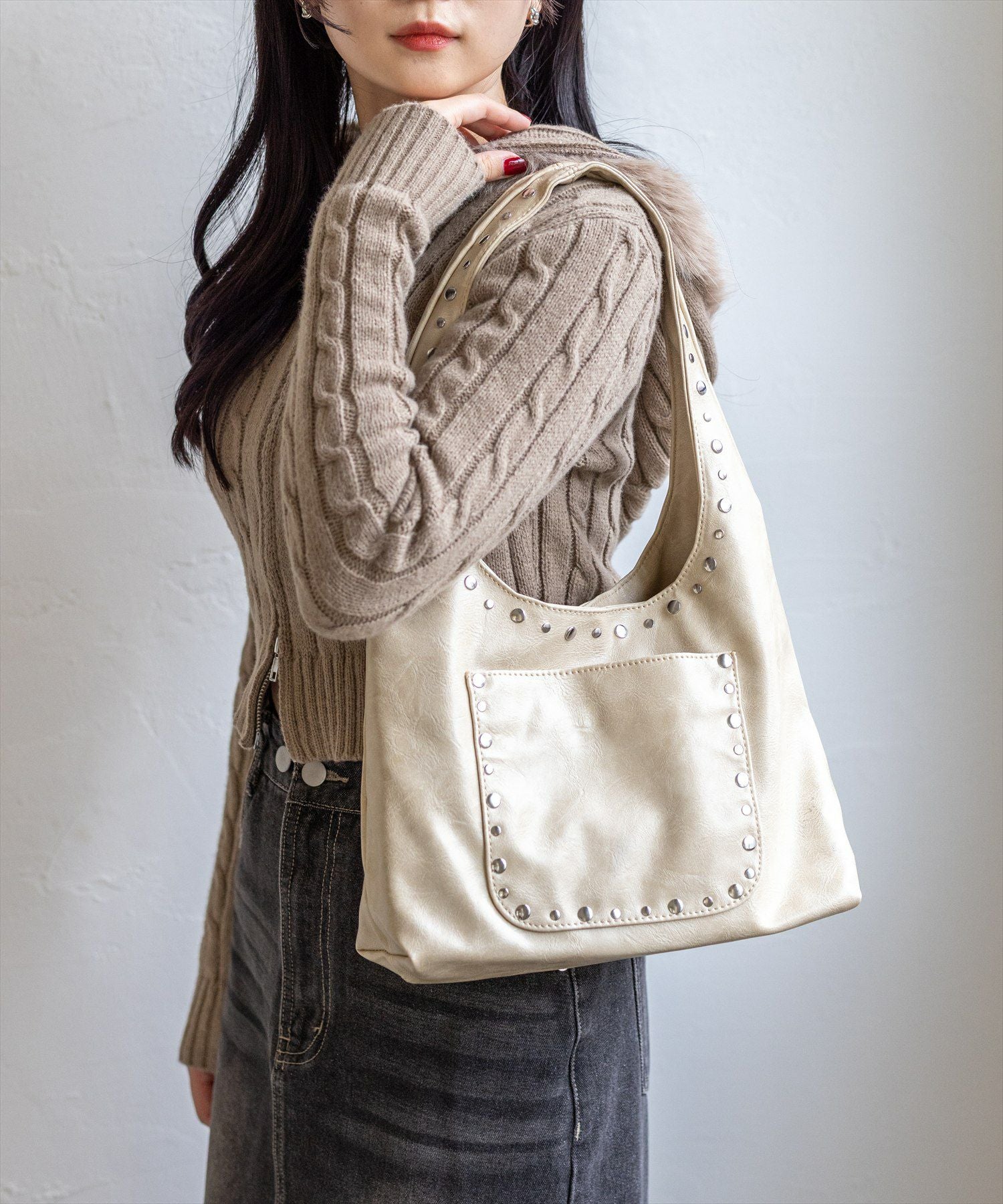 clear≪再入荷≫スタッズワンハンドルバッグ[ZA0040] | レディース