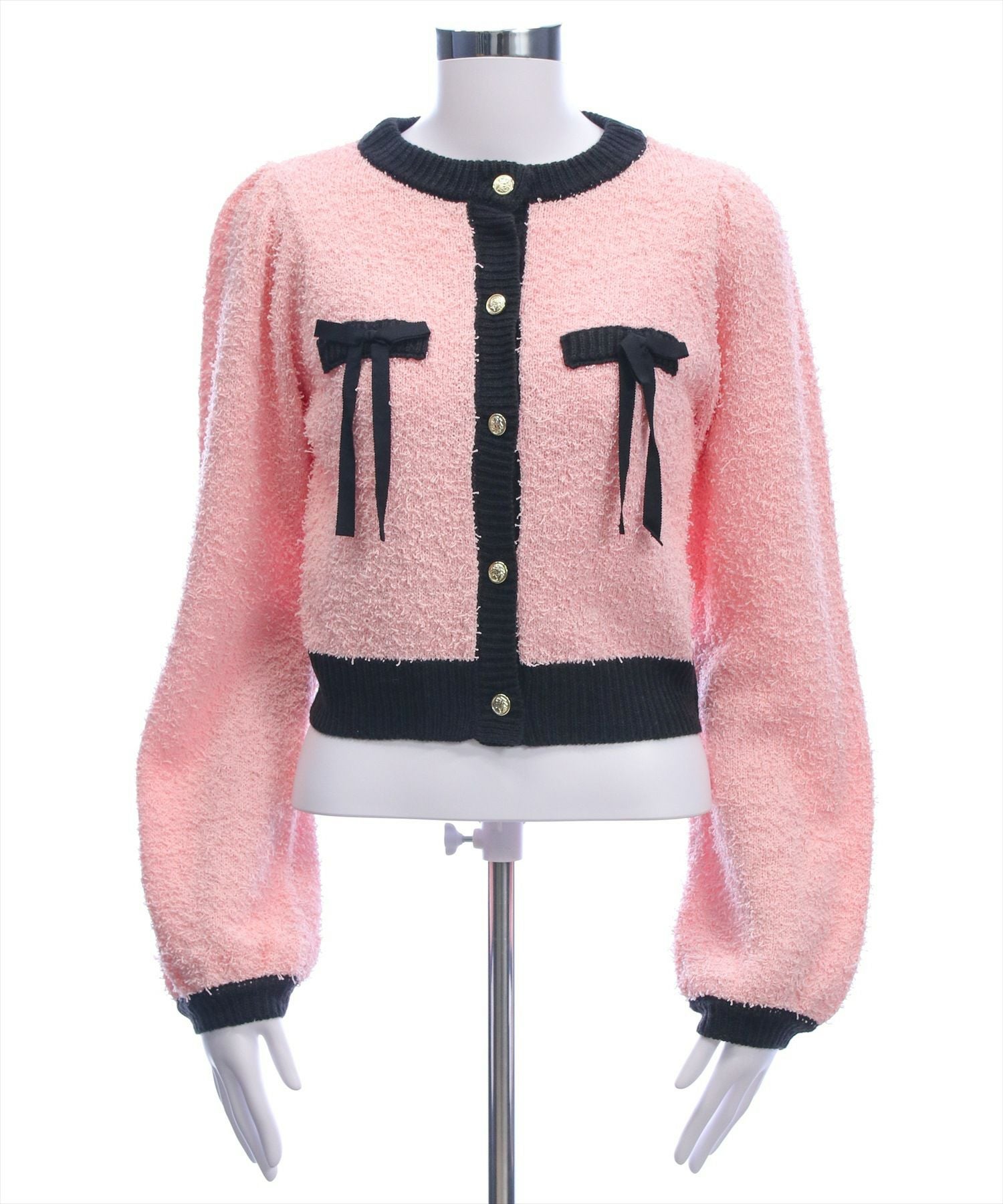 clear ヒゲヤーン配色リボンニットカーディガン[CL9457] | レディース