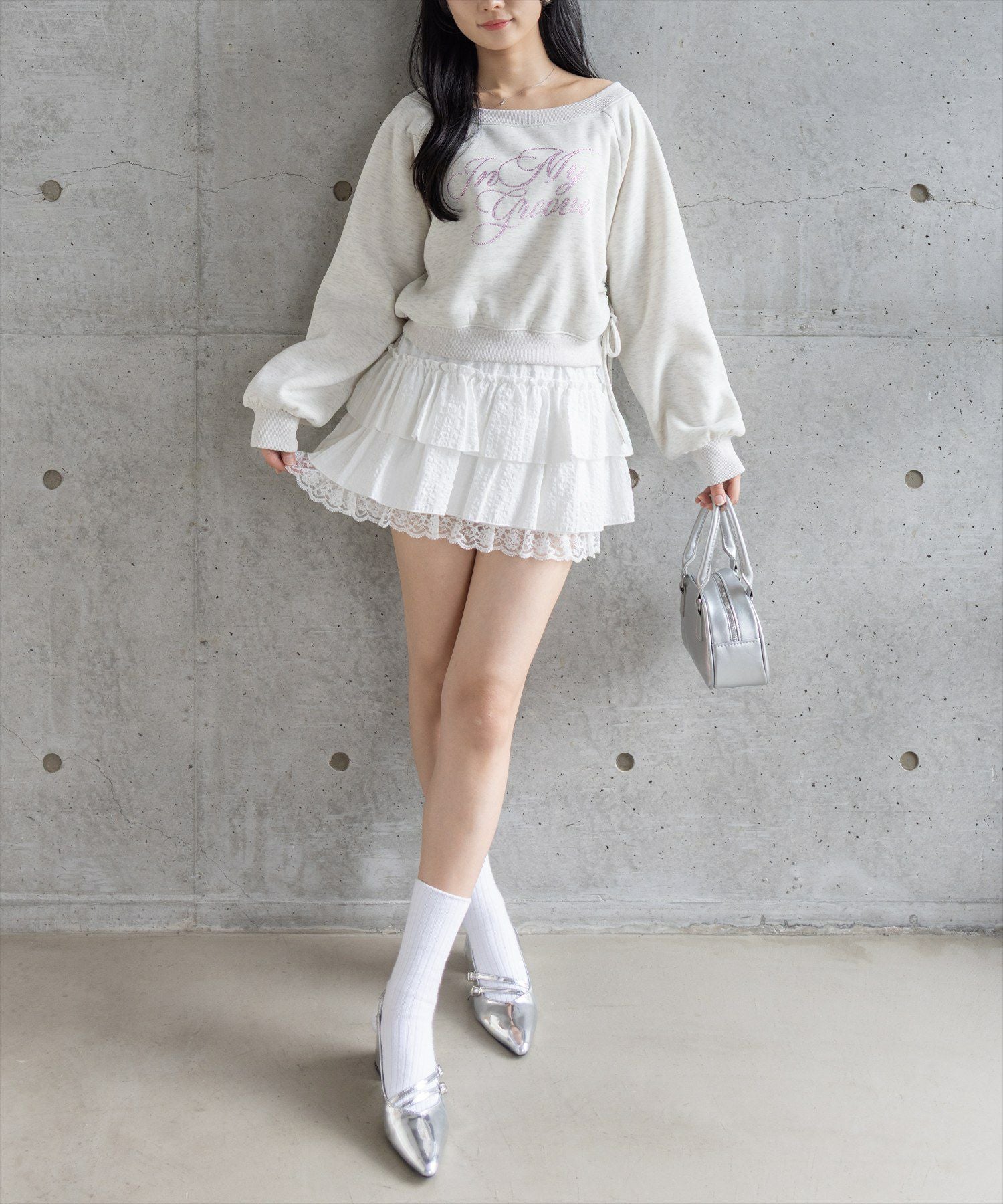 clear≪再入荷≫3wayラインストーンビッグロゴスウェット[CL9359