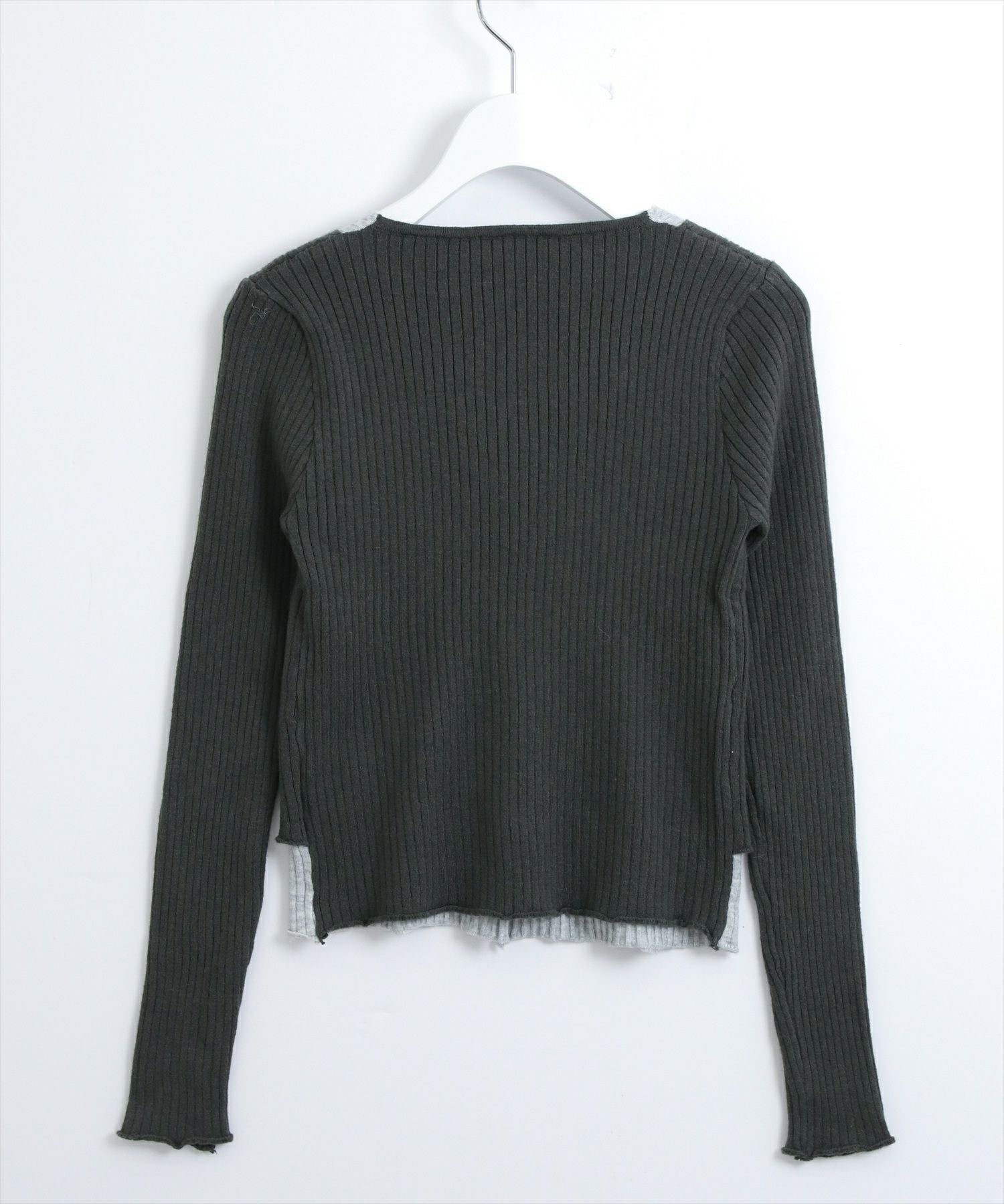 STAY MOTION≪WEB限定≫配色レイヤード風リブニットトップス[ST1035