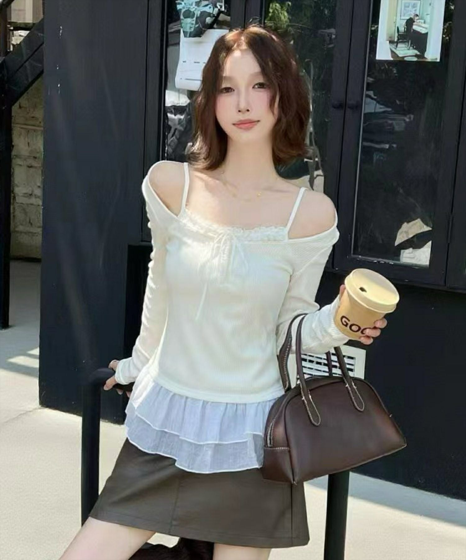 【美品】フォクシー おリボン カットソー FOXEY NEWYORK(フォクシー) 袖リボンカットソー Tシャツ 40128