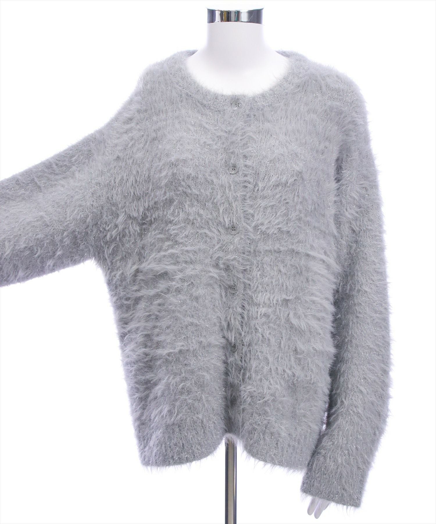CLEAR BASIC≪再入荷≫グリッターフェザーニットロングカーディガン