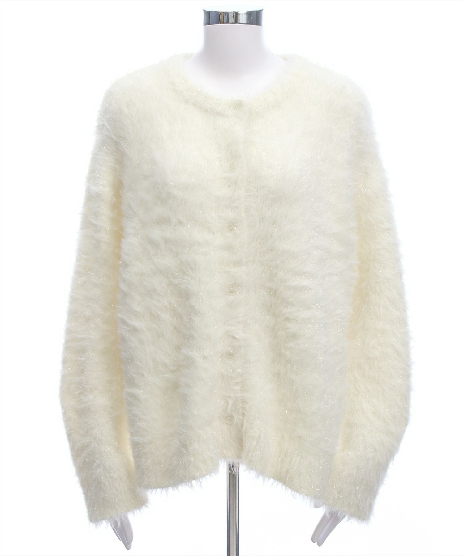 CLEAR BASIC≪再入荷≫グリッターフェザーニットロングカーディガン