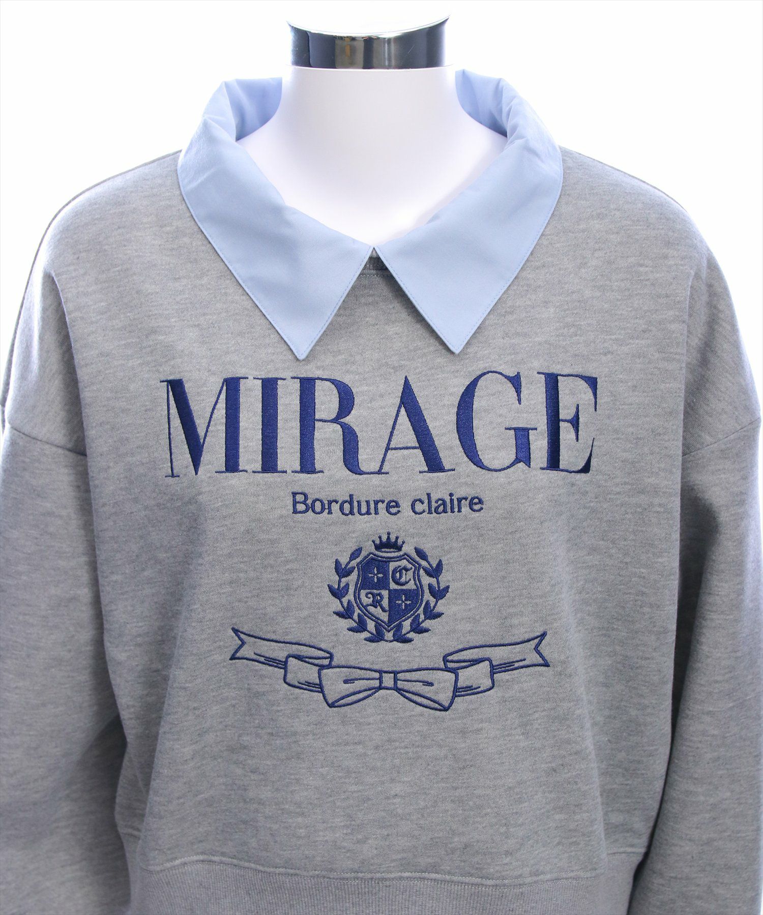 clear≪再入荷≫襟付き刺繍ロゴスウェット[CL9356] | レディース