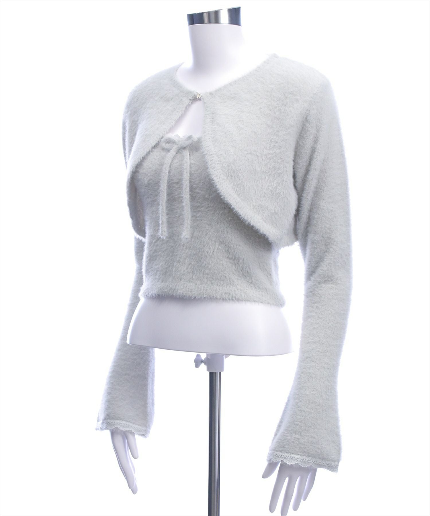 clear≪再入荷≫ショートフェザーアンサンブルニットトップス[CL9473