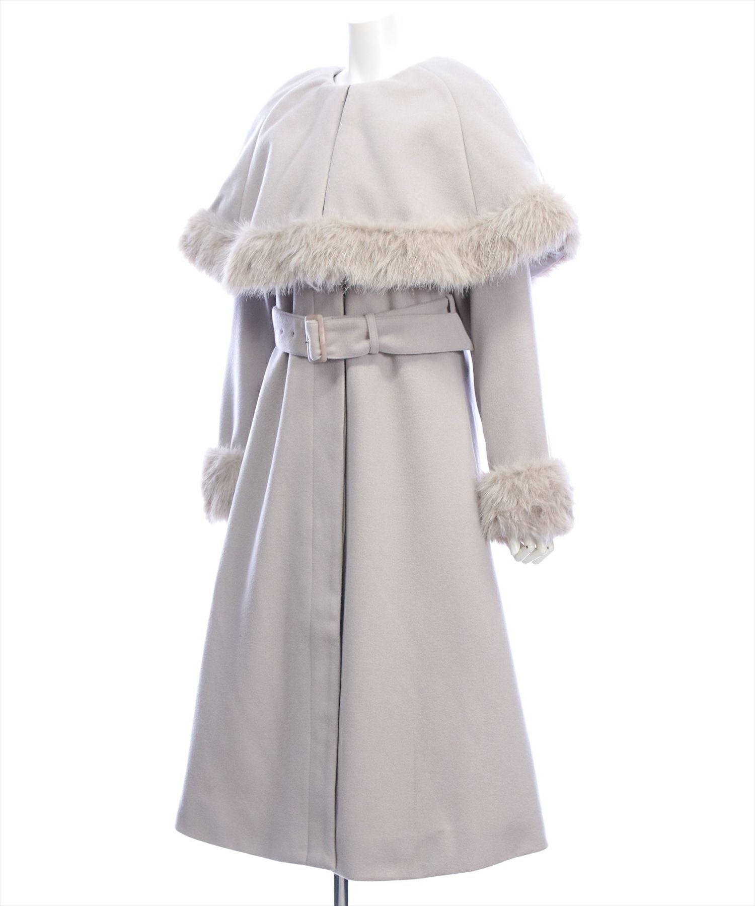 CLEAR BASIC ファー付き2wayケープロングコート[CL9087] | レディース