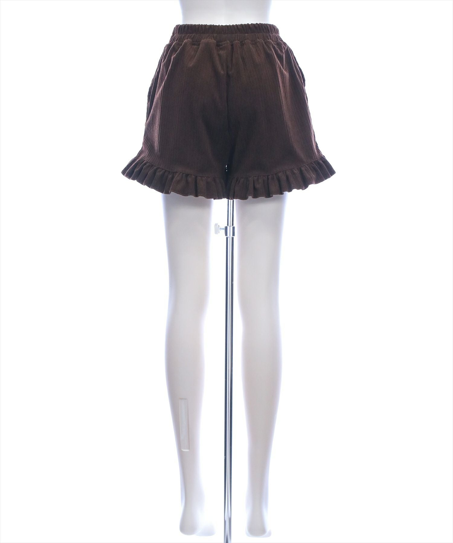 Sculptor フリル付きショートパンツ ダークブラウン clear コーデュロイ裾フリルショートパンツ[CL9522] | レディース