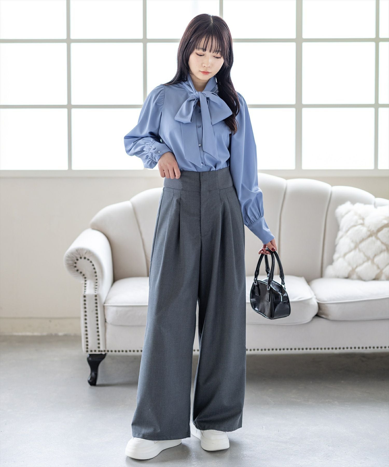 CLEAR BASIC≪再入荷≫ウエストリブワイドパンツ[CL9517] | レディース