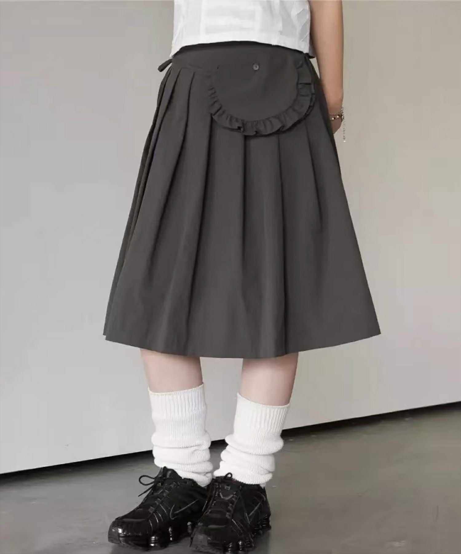 STAY MOTION≪WEB限定≫ウエストポーチ付きミドル丈プリーツスカート