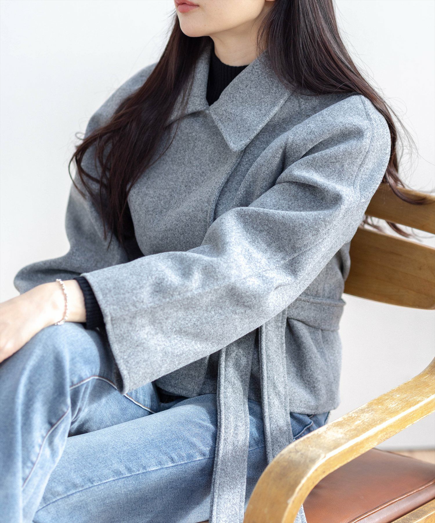STAY MOTION≪WEB限定≫ウエストベルト付きショート丈コート[ST1076 STAY MOTION≪WEB限定≫ウエストベルト付きショート丈コート[ST1076