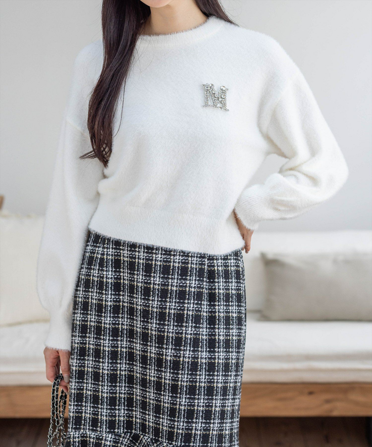 TOPSHOP ビジュートップ Top Cropped Preto com Decote Quadrado - Monjuá
