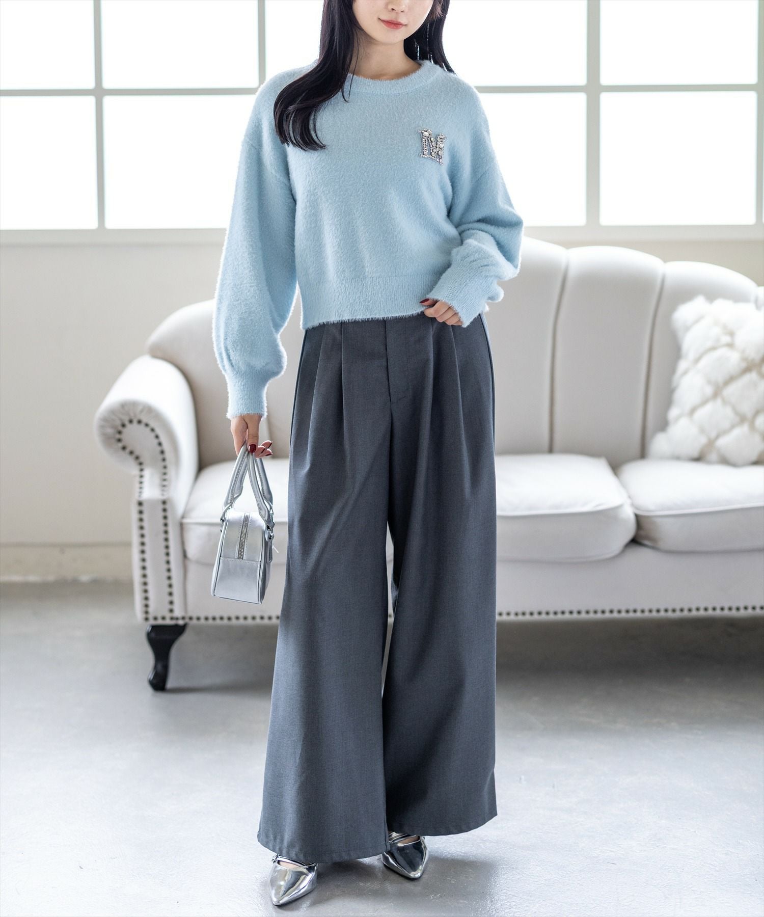 TOPSHOP ビジュートップ CLEAR BASIC ビジューニットトップス[CL9494] | レディース