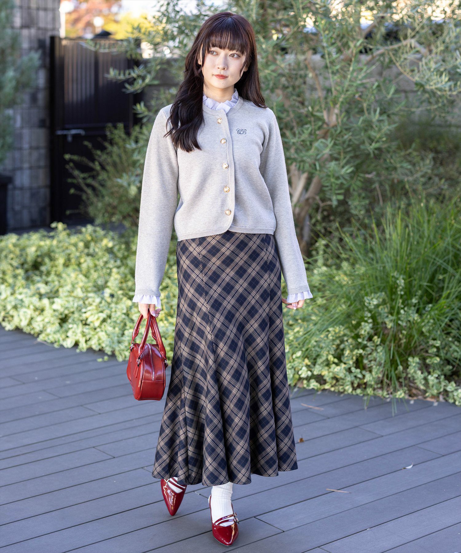 162cm/グレー着用