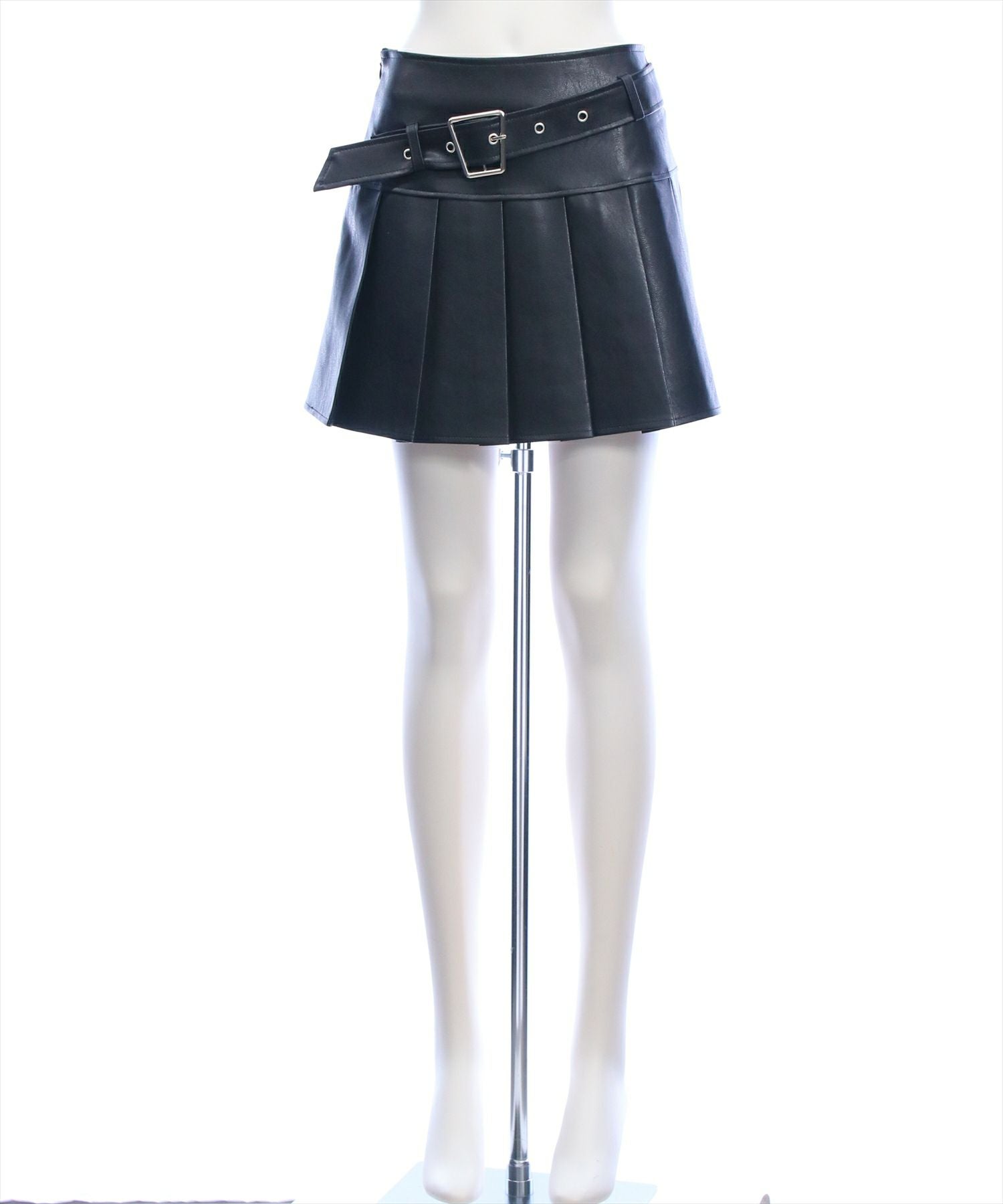 clear ベルト付きアンティークレザープリーツスカート[CL9677