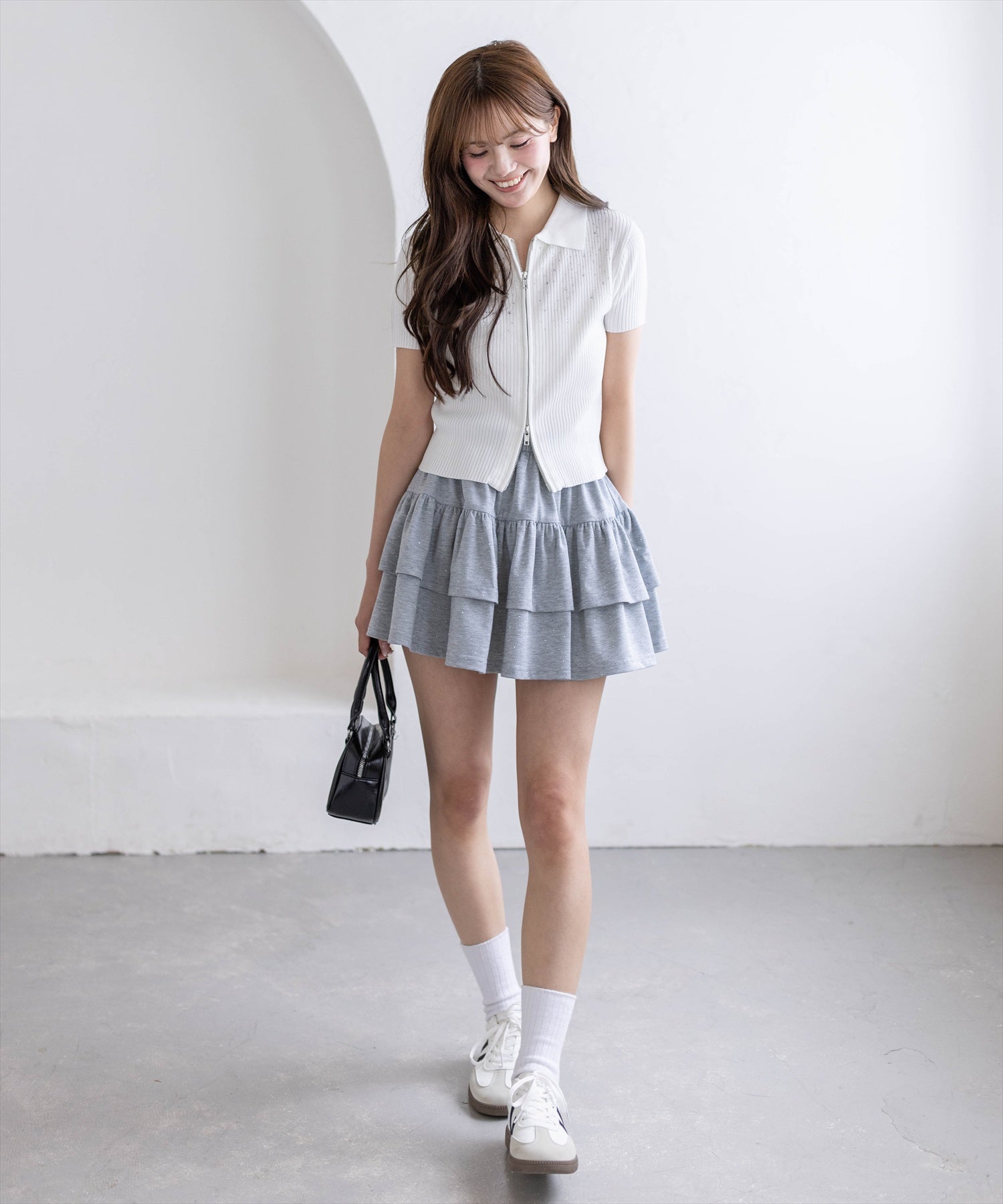 161cm/グレー着用