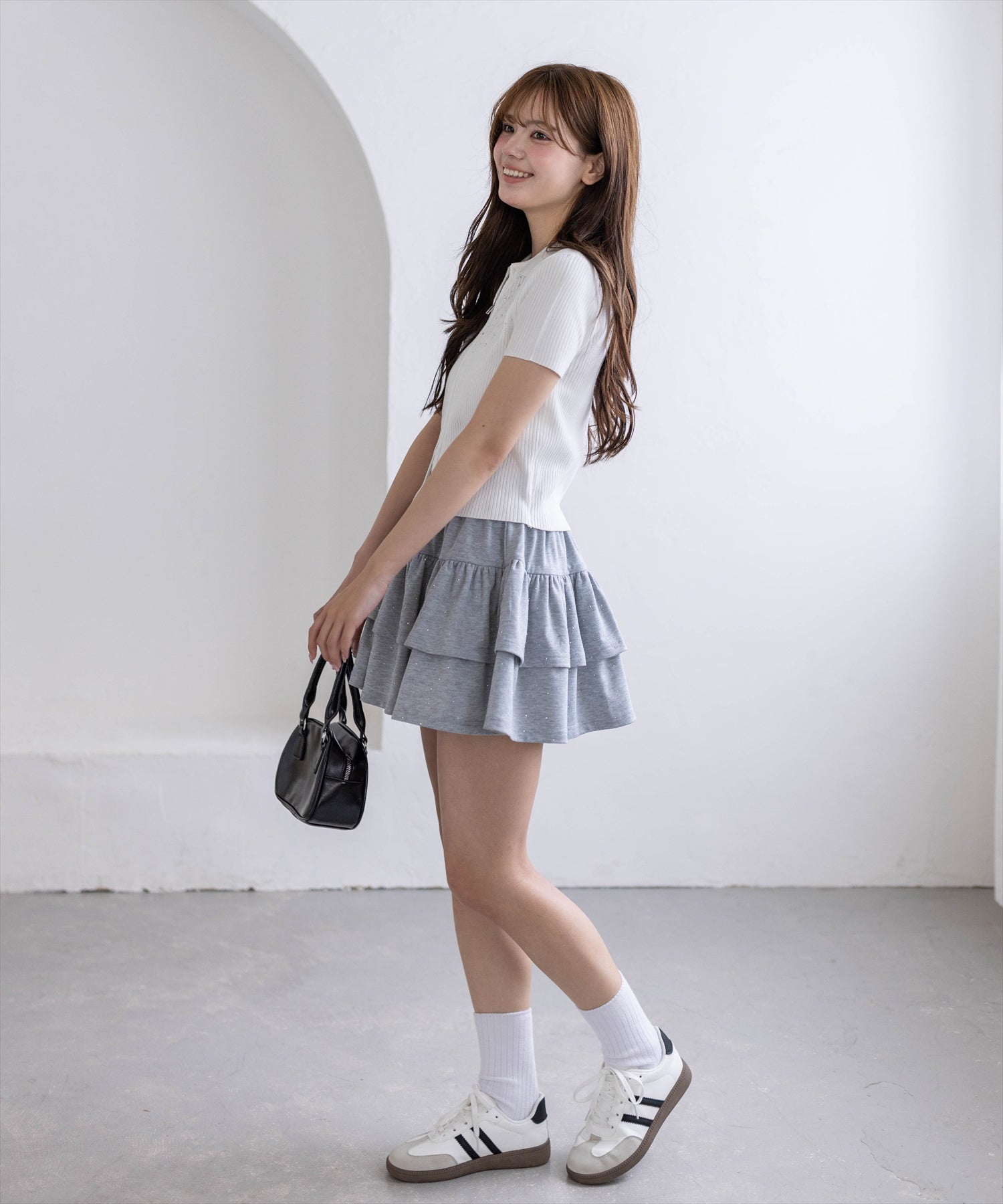 162cm/グレー着用