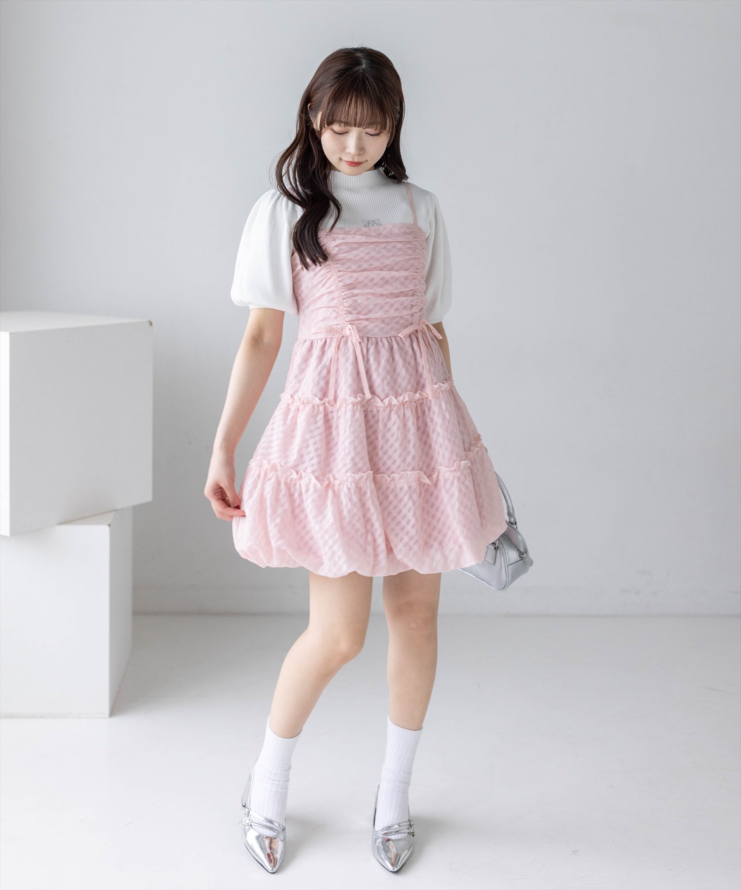 162cm/ピンク着用