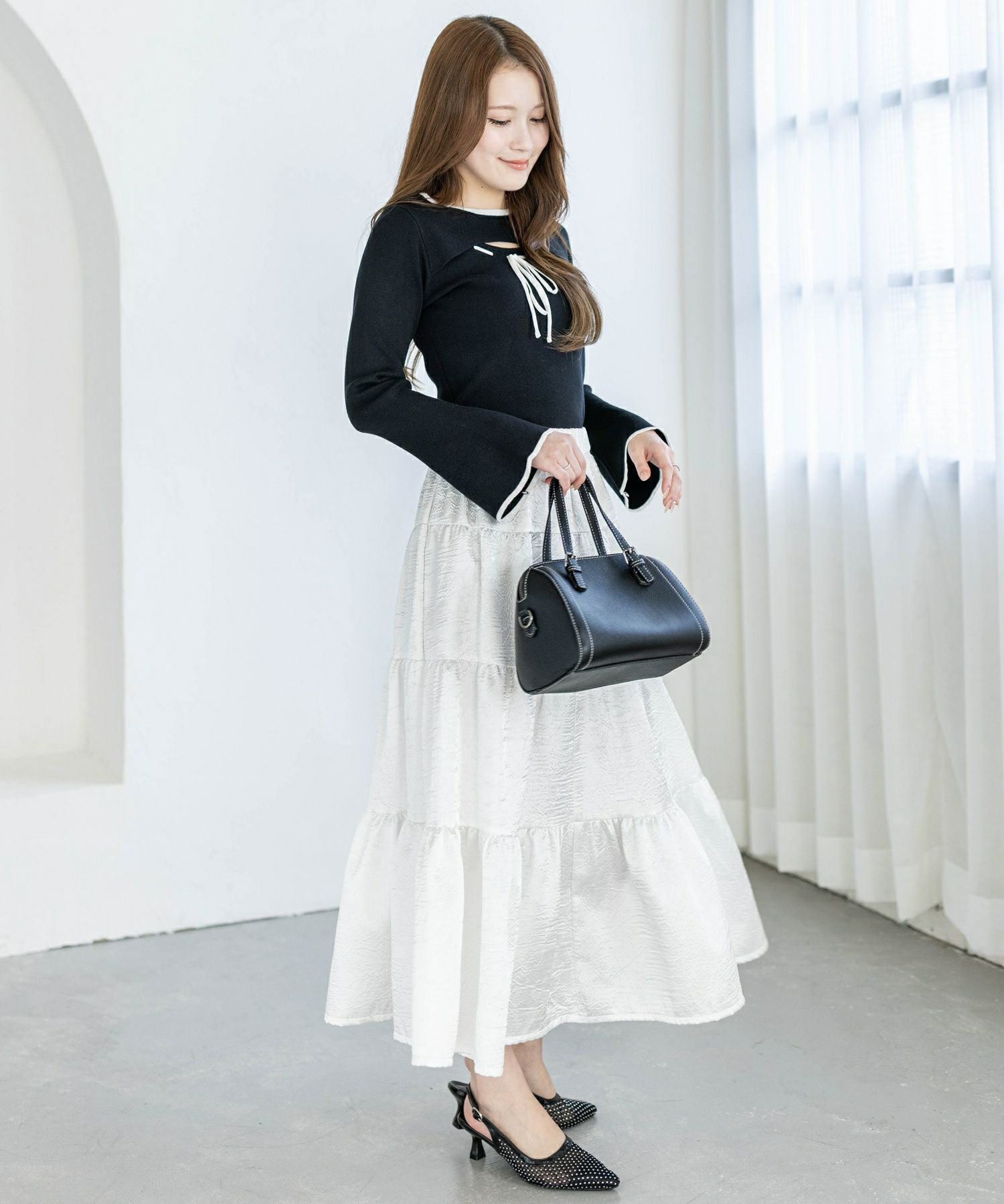 163cm/オフホワイト着用