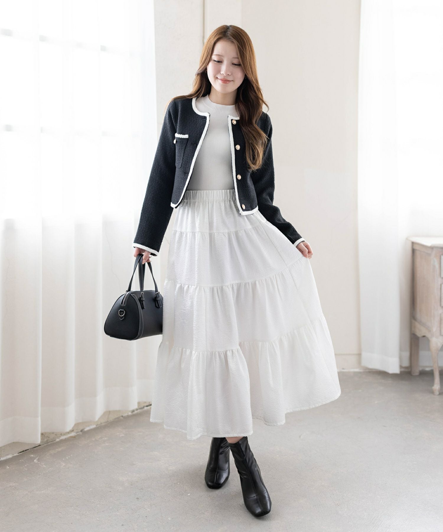 163cm/オフホワイト着用