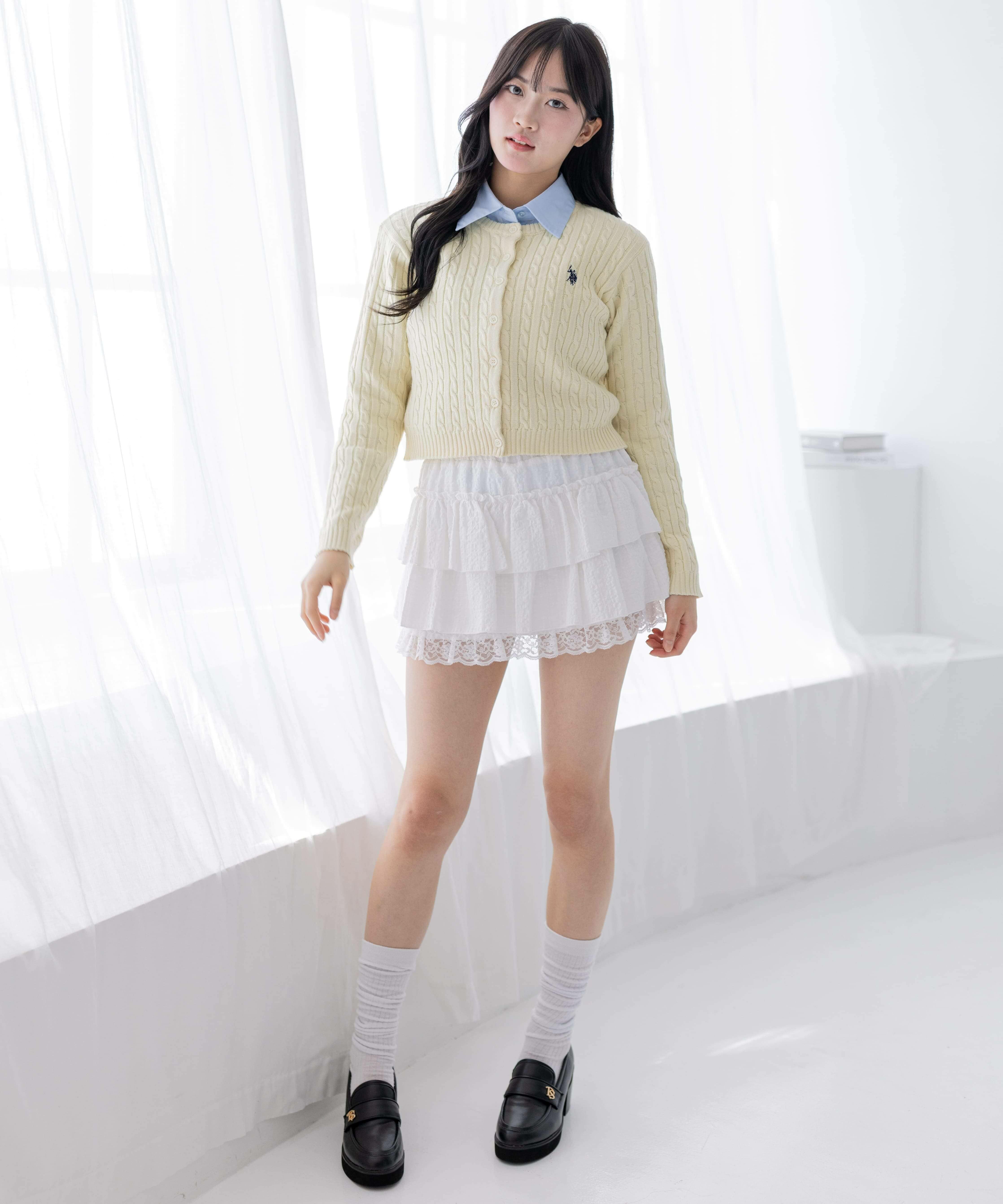 clear U.S. POLO ASSN. ケーブルニットカーディガン[CL9560