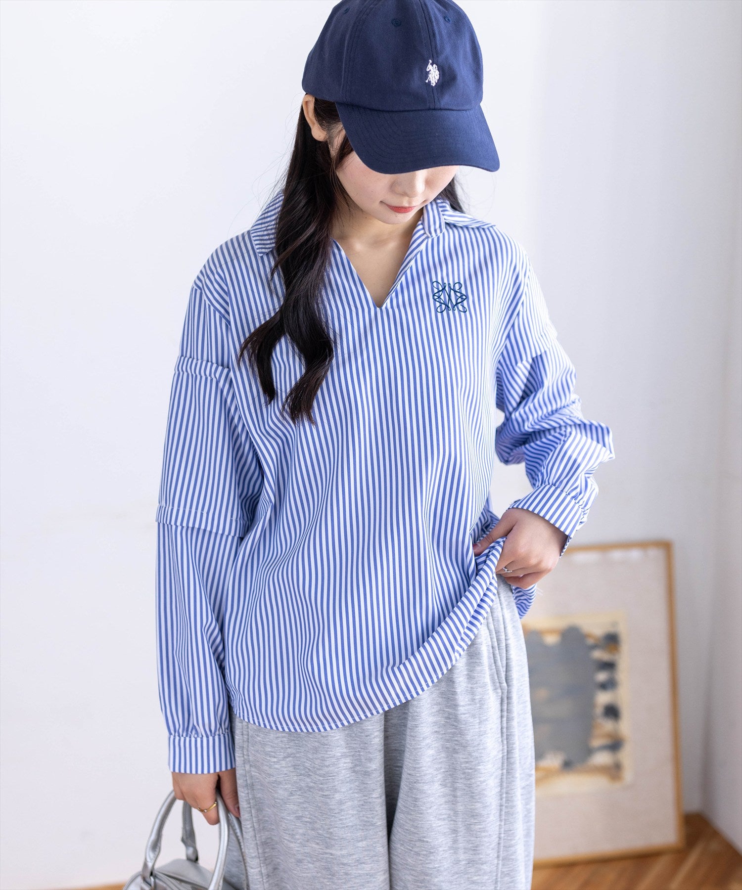 162cm/ネイビー着用