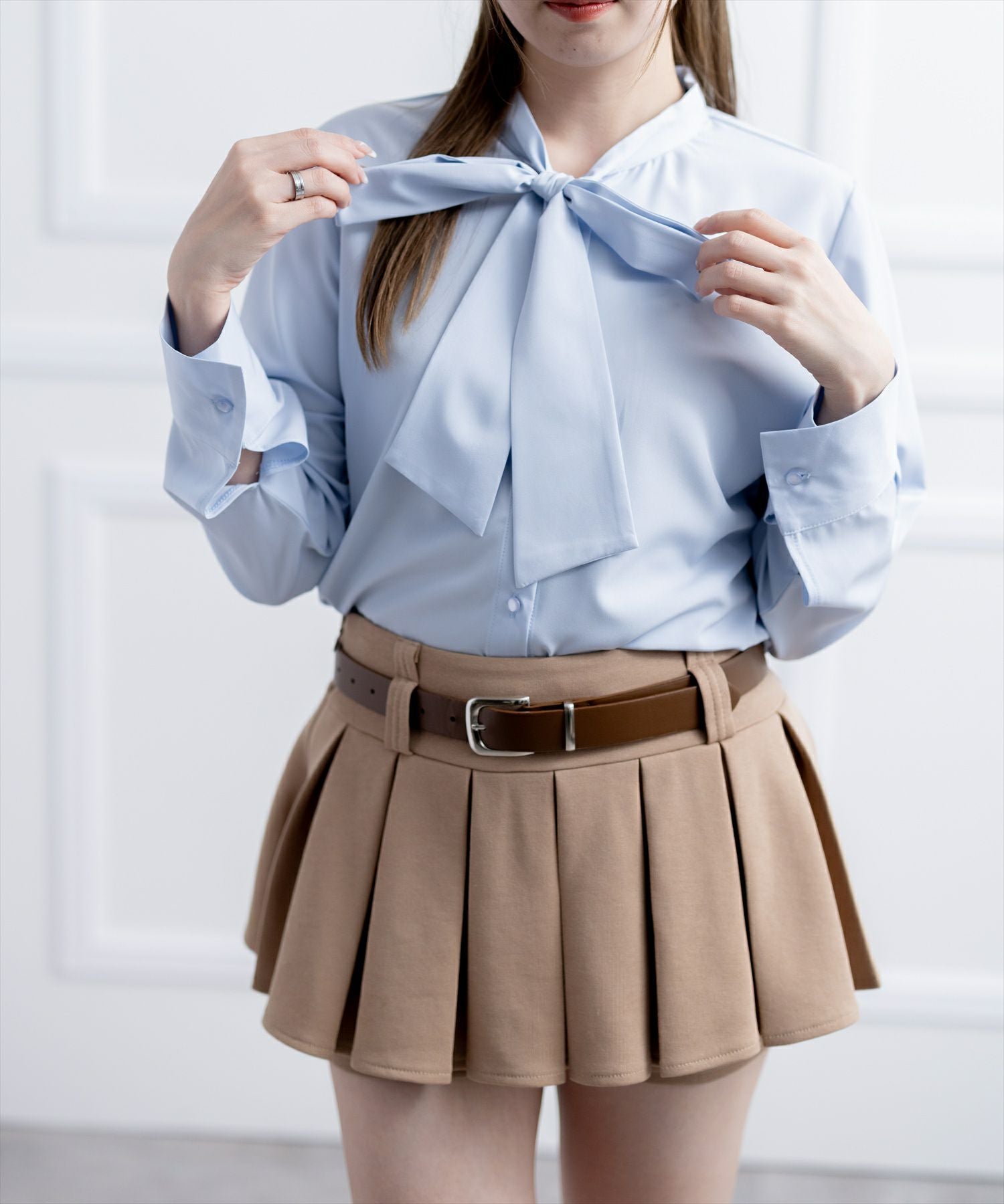 ★UR　BACKリボンオーバーゆるっとシャツ★ forksy.（フォルクシー） ブラウス シャツ 「forksy.」「セットアップ