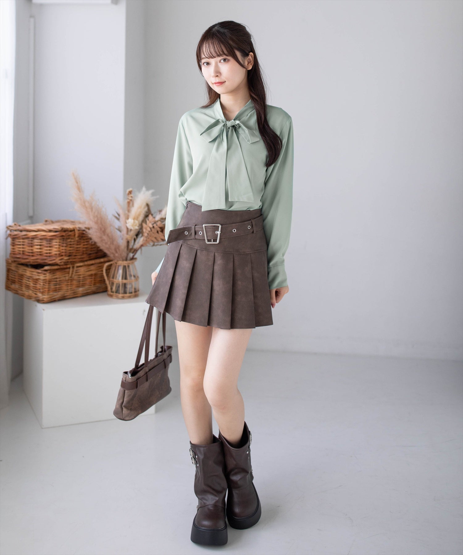 162cm/ミント着用