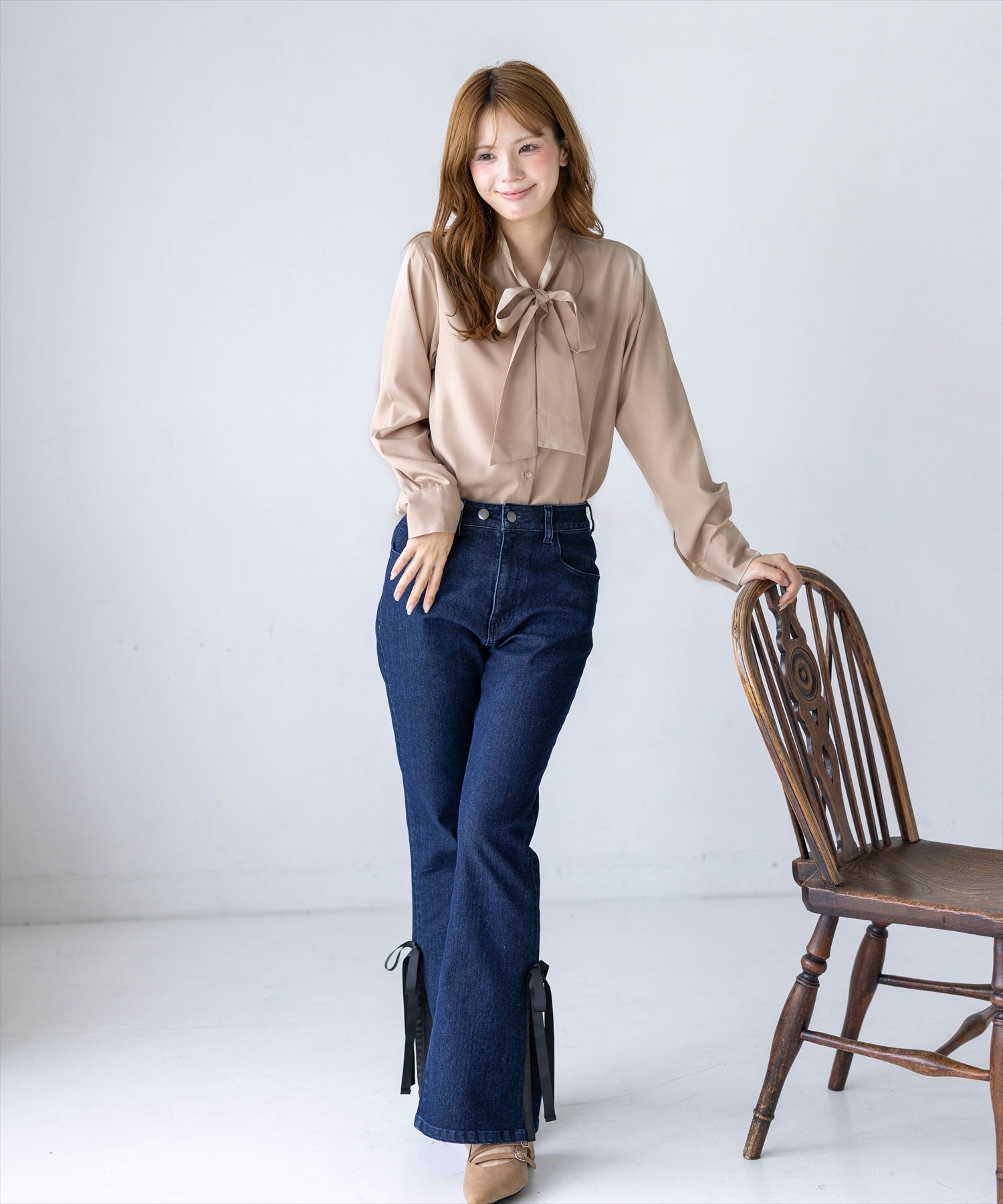 161cm/ベージュ着用