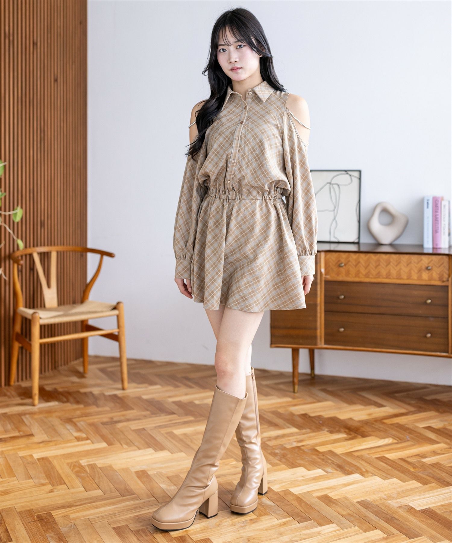 167cm/ベージュ着用