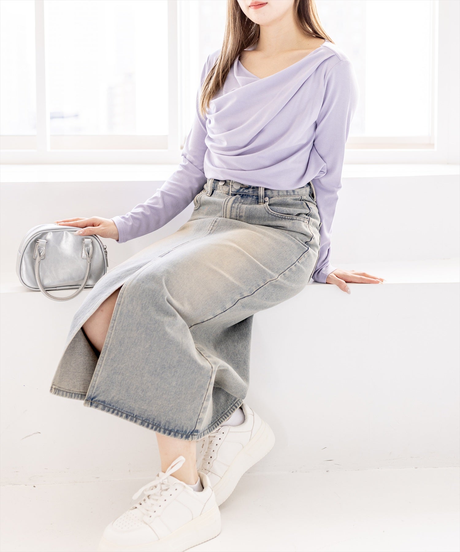 163cm/グレー着用